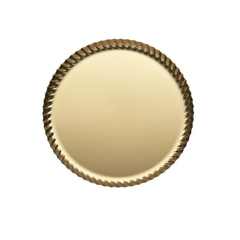 Round Pleats Tray Stainless Steel with PVD Coating Gold