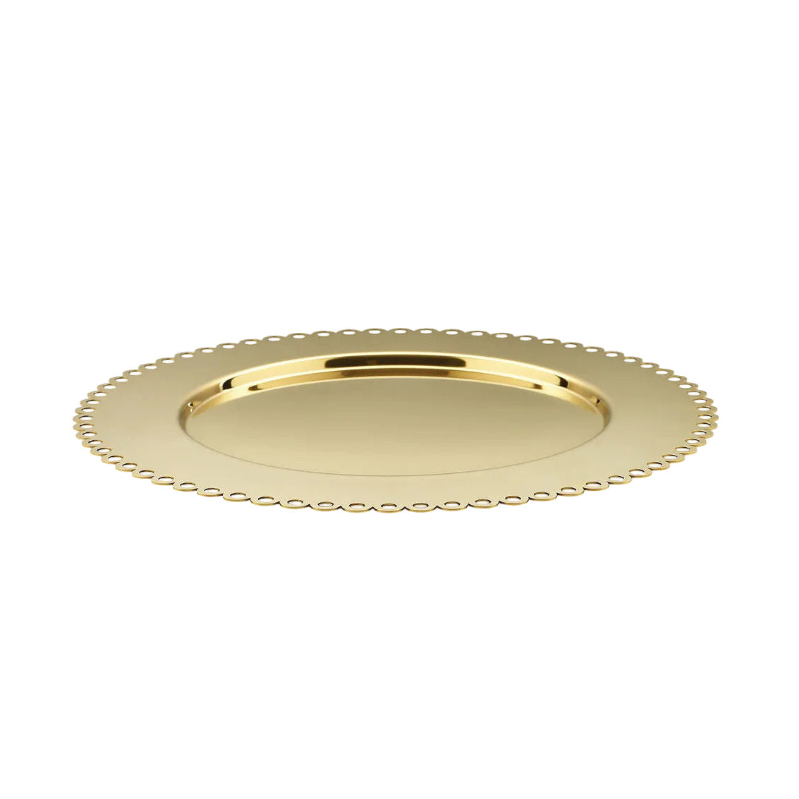 EDGES Serving Plate Stainless Steel with PVD Coating in Brass