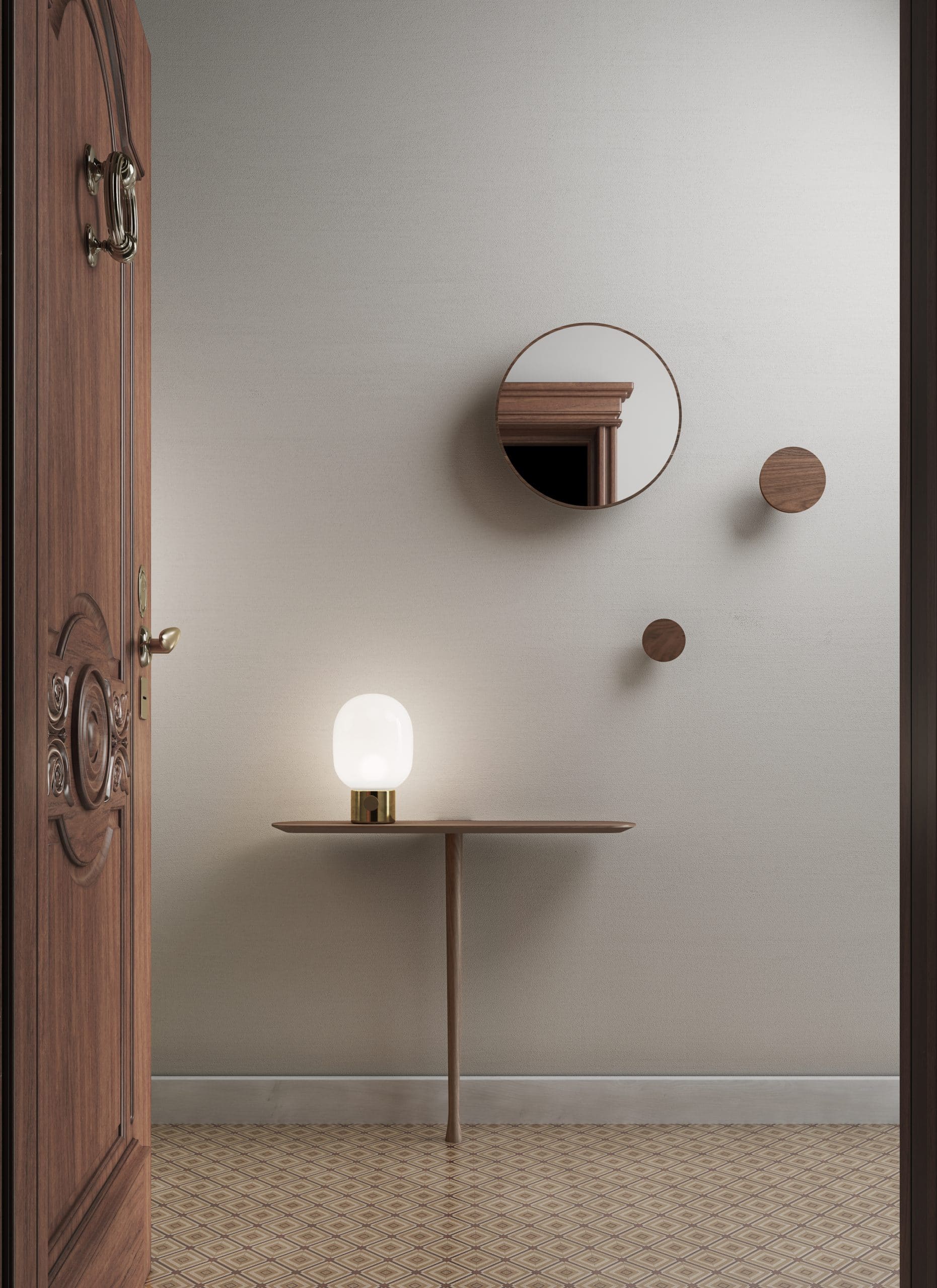 UNICA Wall Console - CONFIGURATION 01 Walnut Veneer