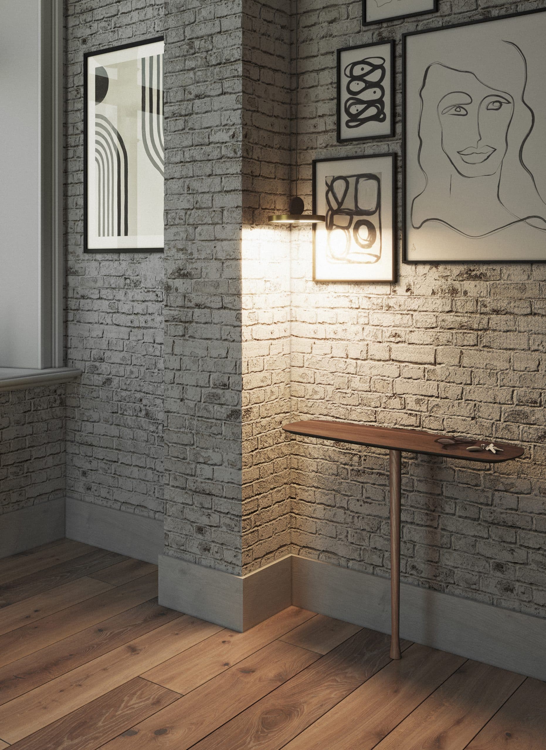 UNICA Wall Console - CONFIGURATION 02 Black Ash Veneer