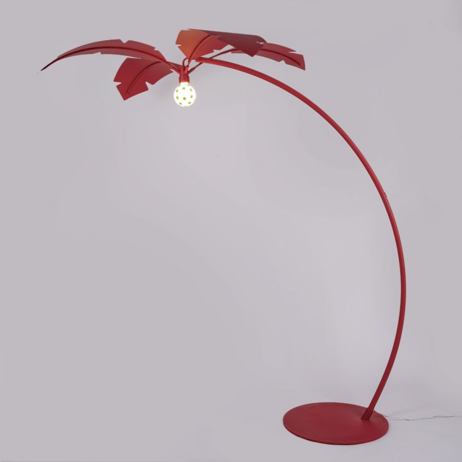 Stehlampe Bogen LA PALMA rot