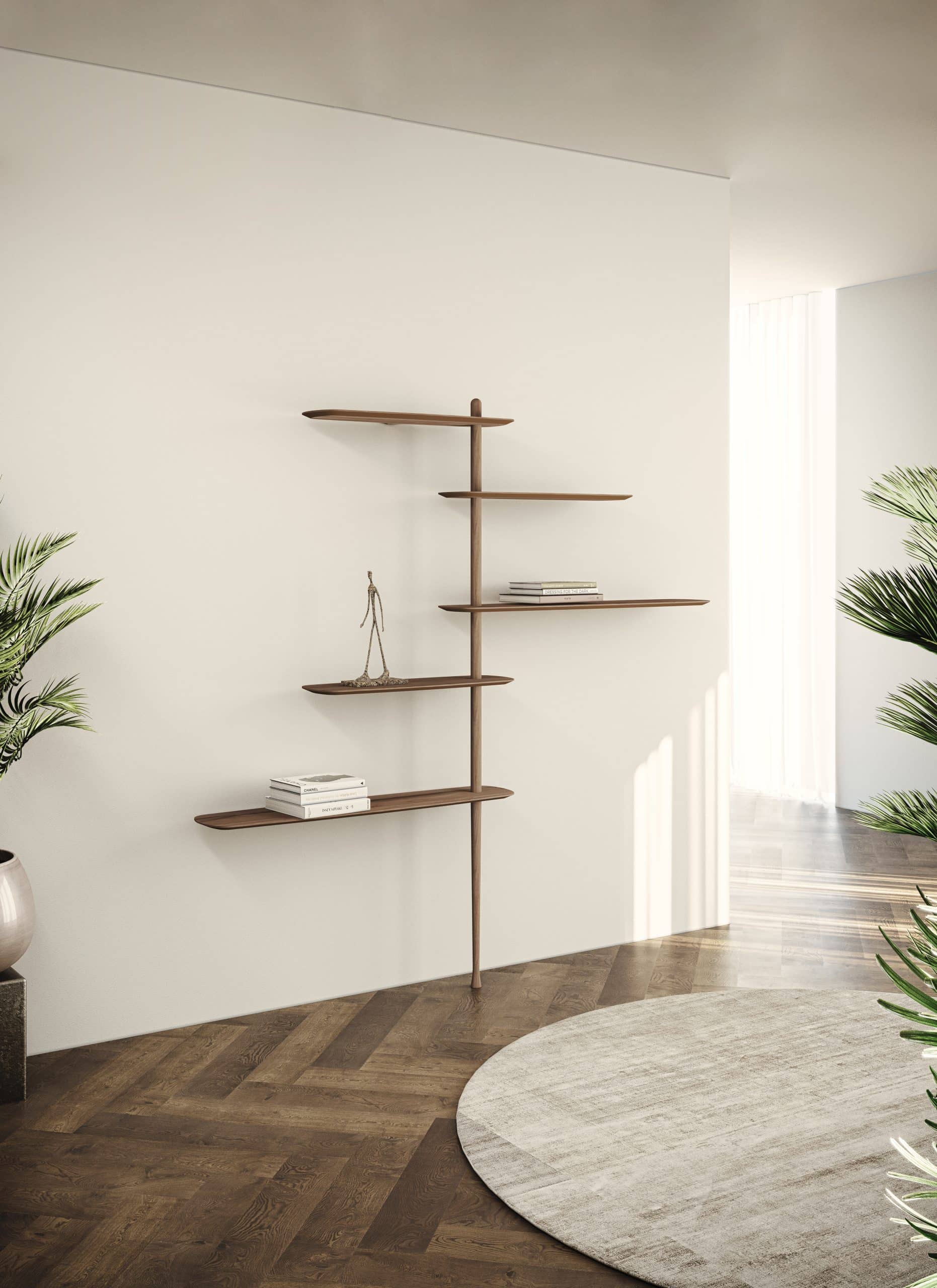 UNICA Wall Shelf - CONFIGURATION 10 Walnut Veneer