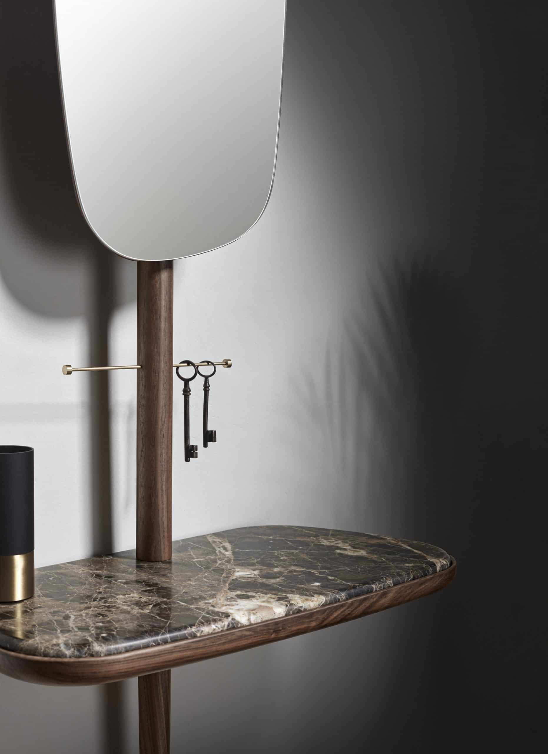 Wall Console with Mirror FOYER lite Wood