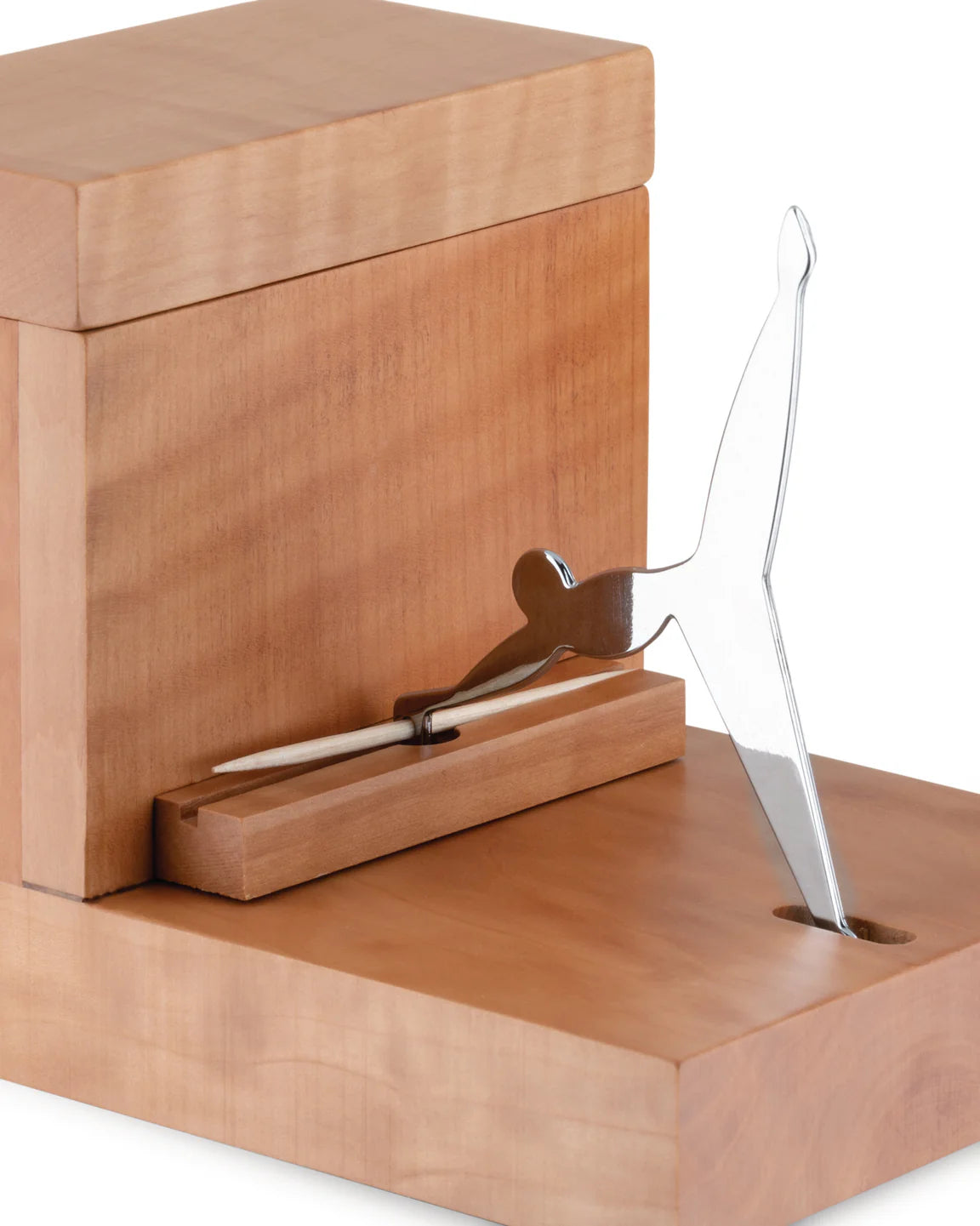 CO1369 Zahnstocher Behälter Holz und Stahl