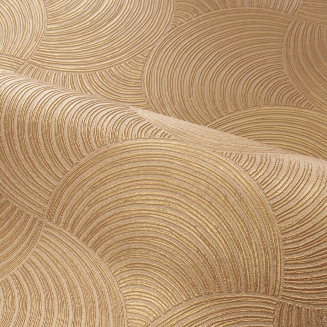Metallic Structural Wallpaper with Geometric Pattern METEORE - MORDORÉ Copper
