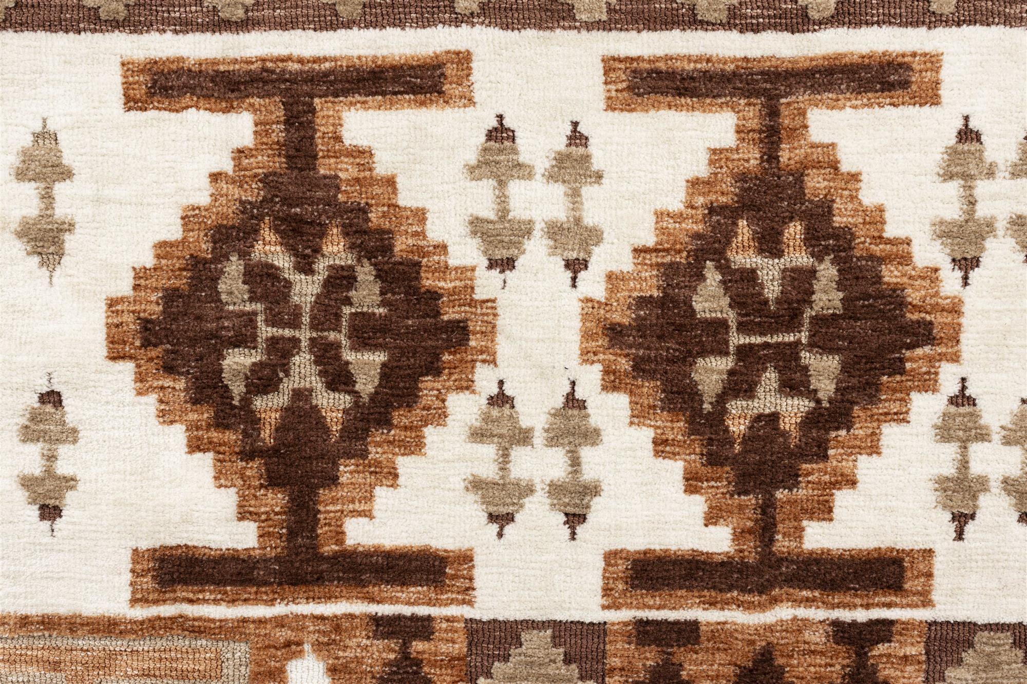Maron Brown Teppich mit Beige