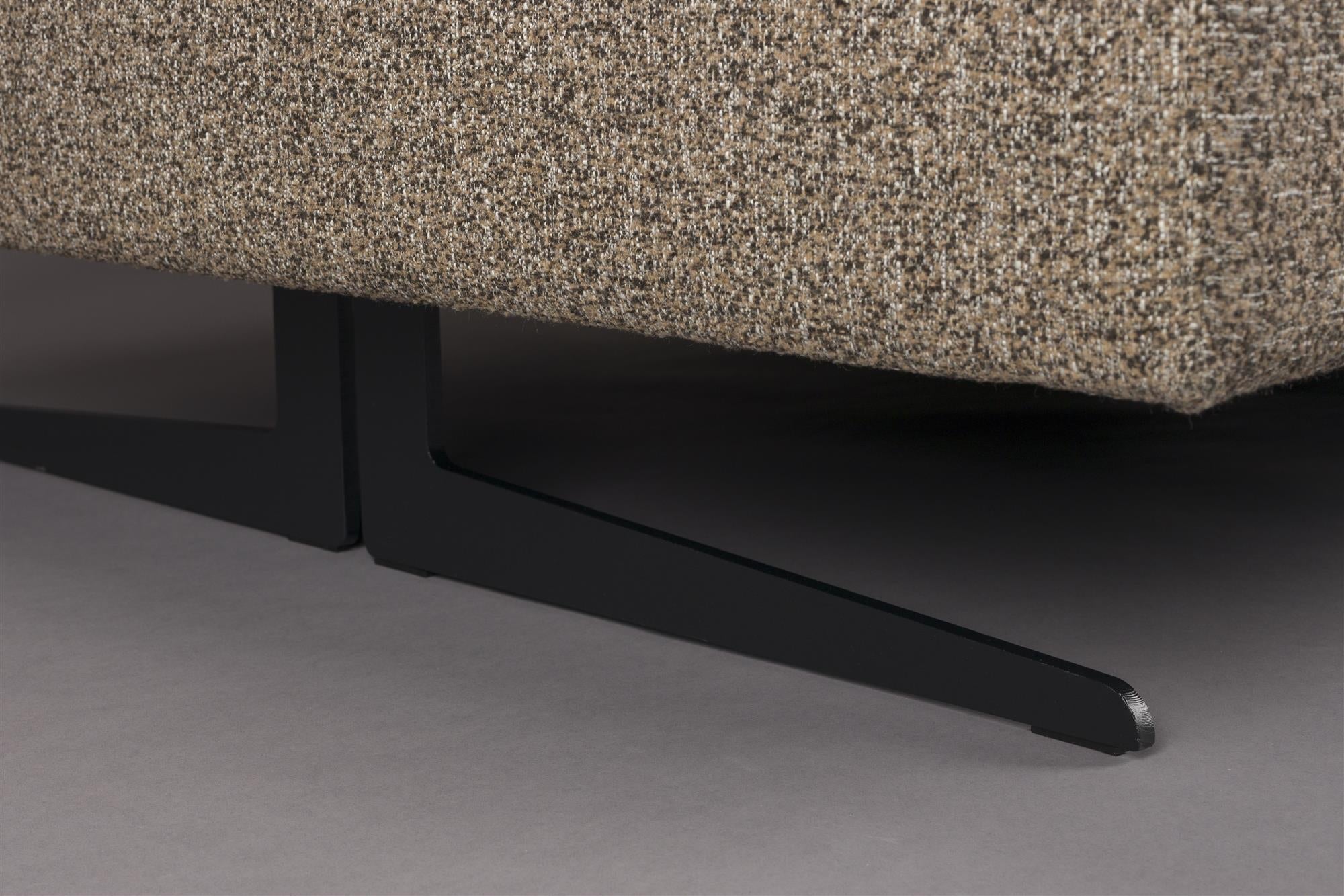 RECHTEN -Seitige Ecke Shelly Dark Black Melange mit einer schwarzen Basis