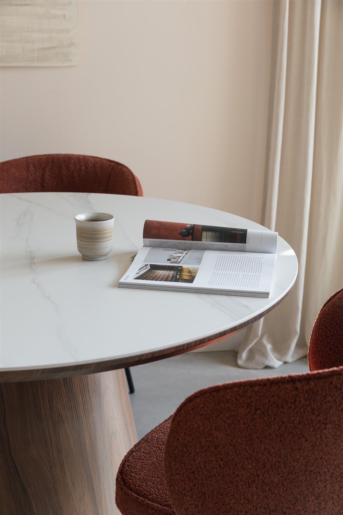 ALMIRA wooden table with marble imitation