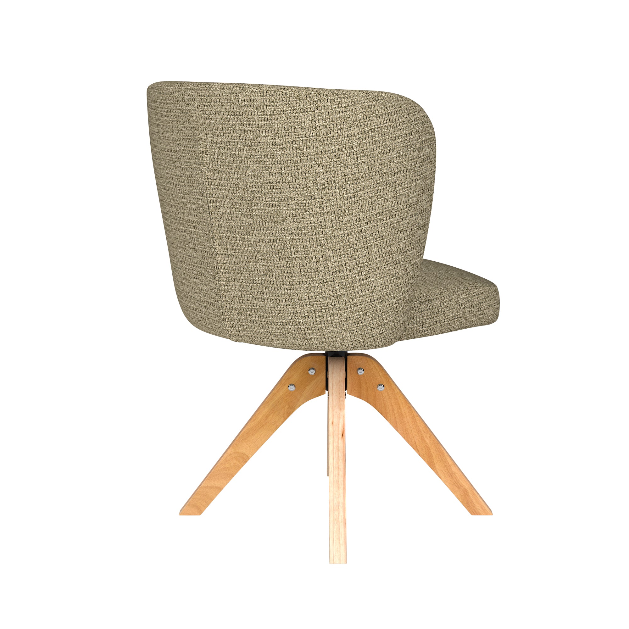 STAN green swivel chair with wooden base