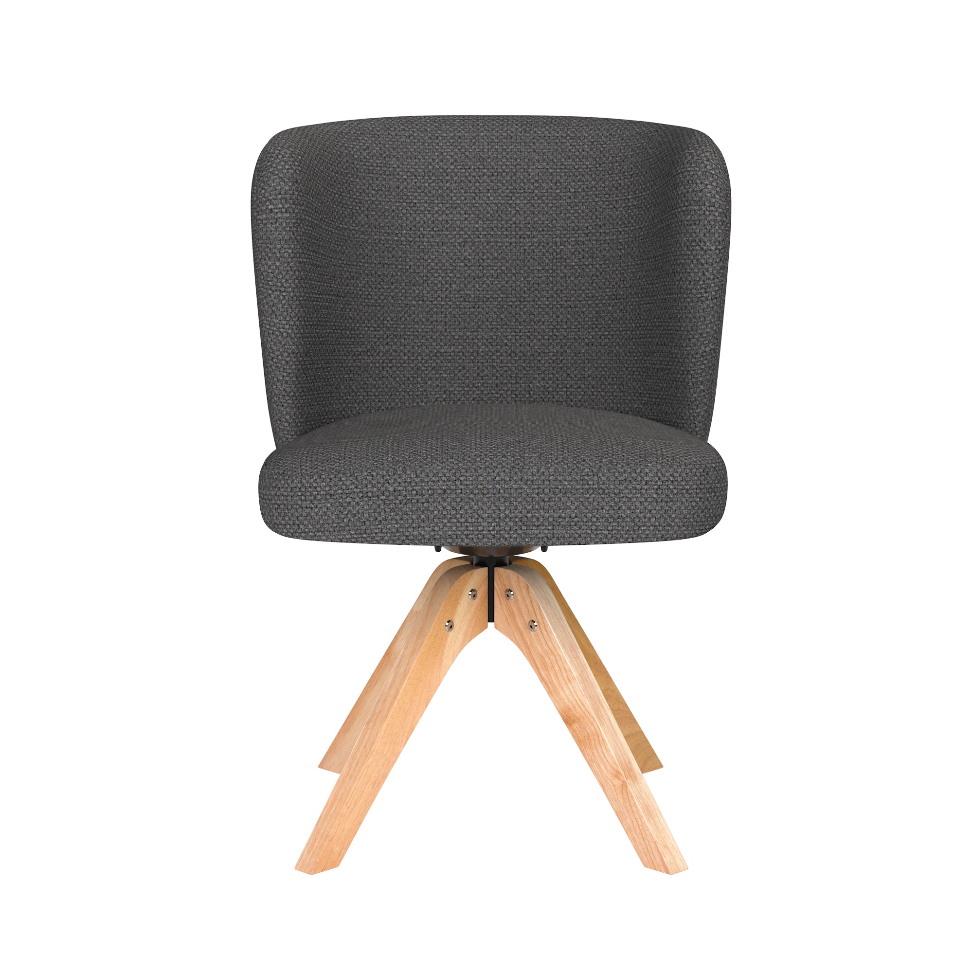 STAN swivel chair gray with wooden base