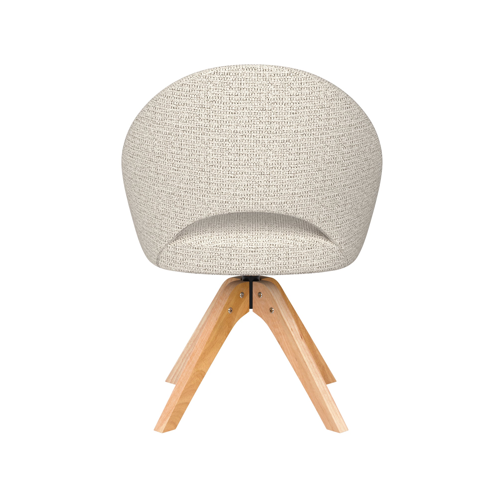 MICK swivel chair light beige with wooden base
