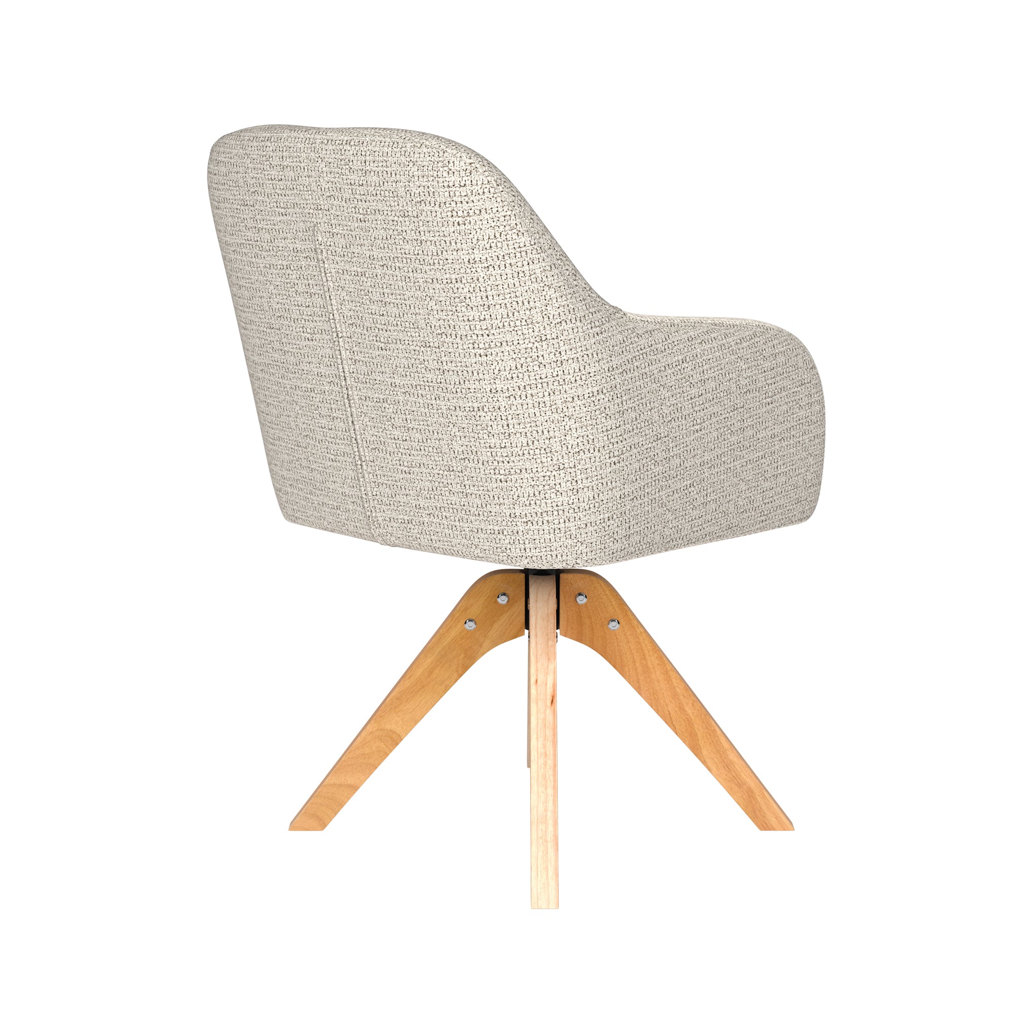 OTIS light gray swivel chair with wooden base