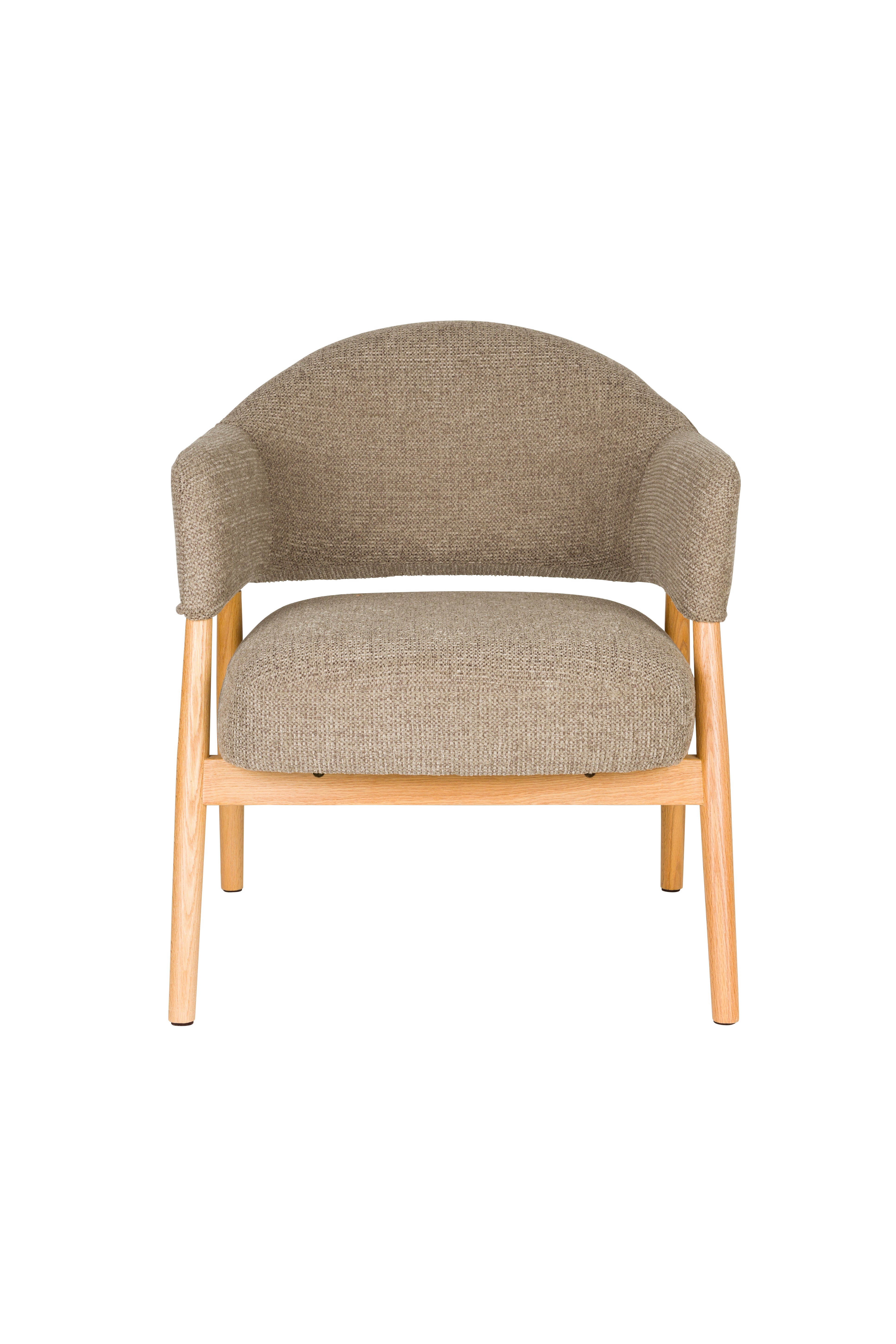 INDY brown armchair with wooden base