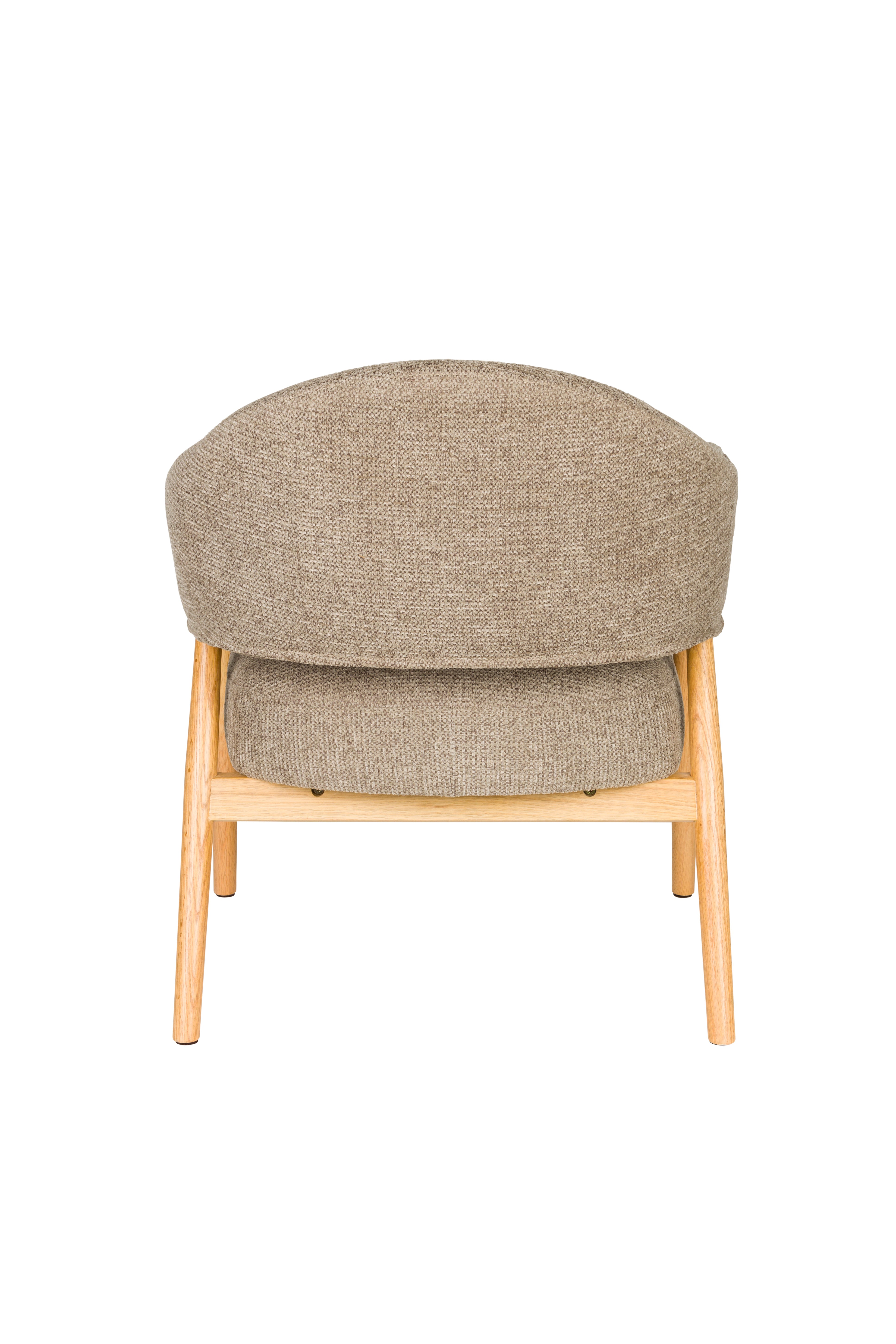 INDY brown armchair with wooden base