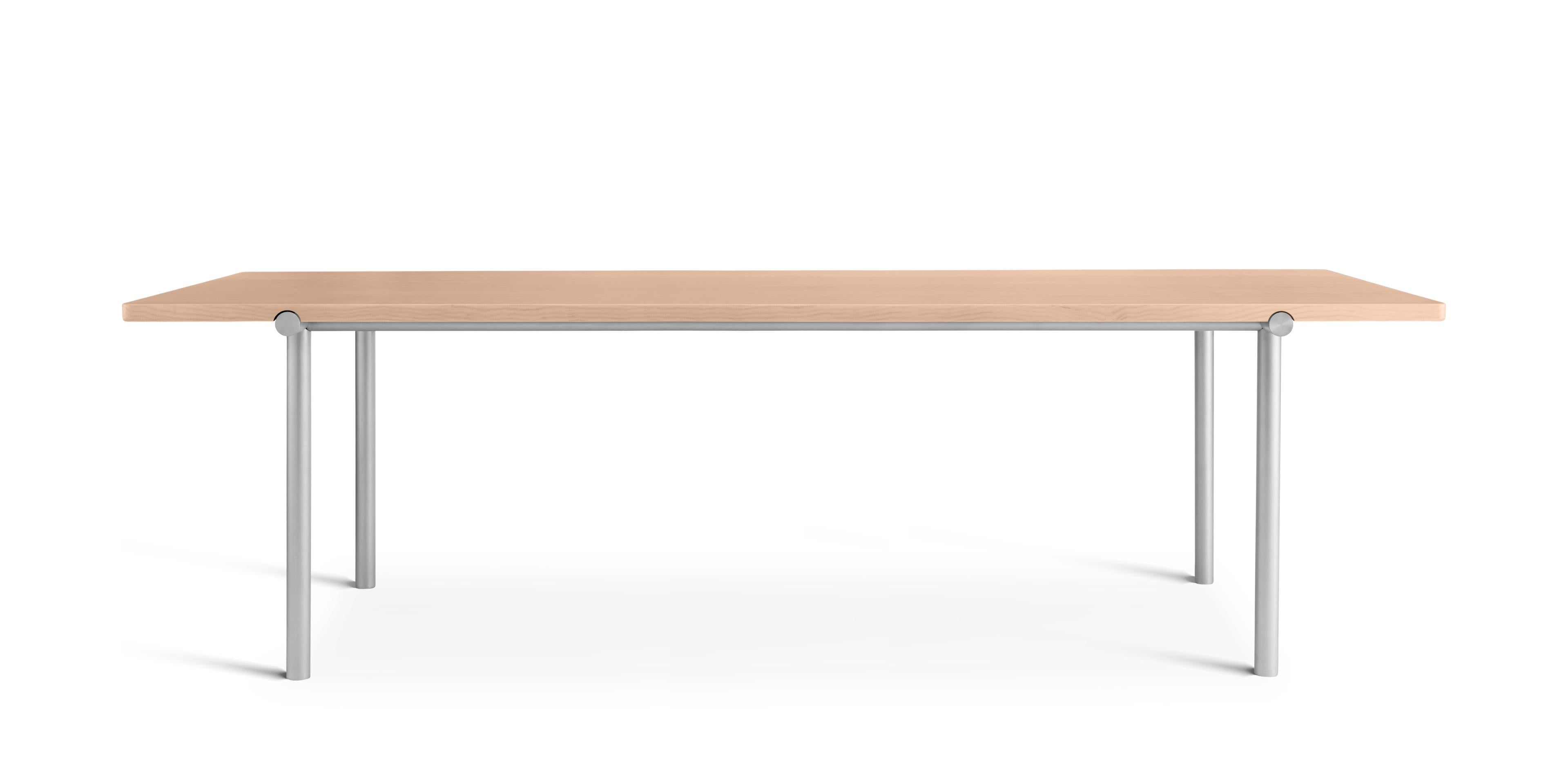 Tisch TUBBY TUBE braun mit Aluminiumfuß