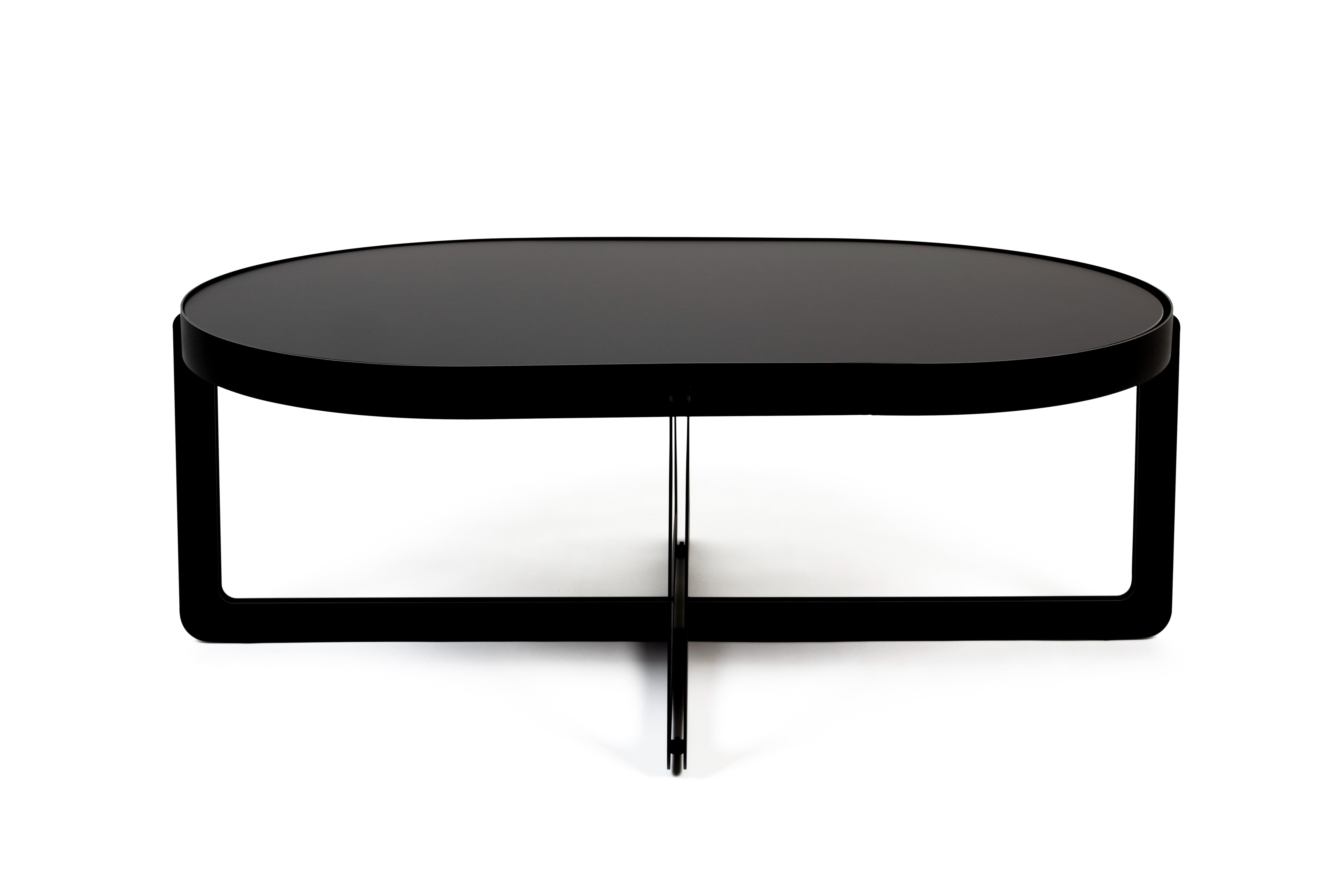 CENTRE OVAL black coffee table