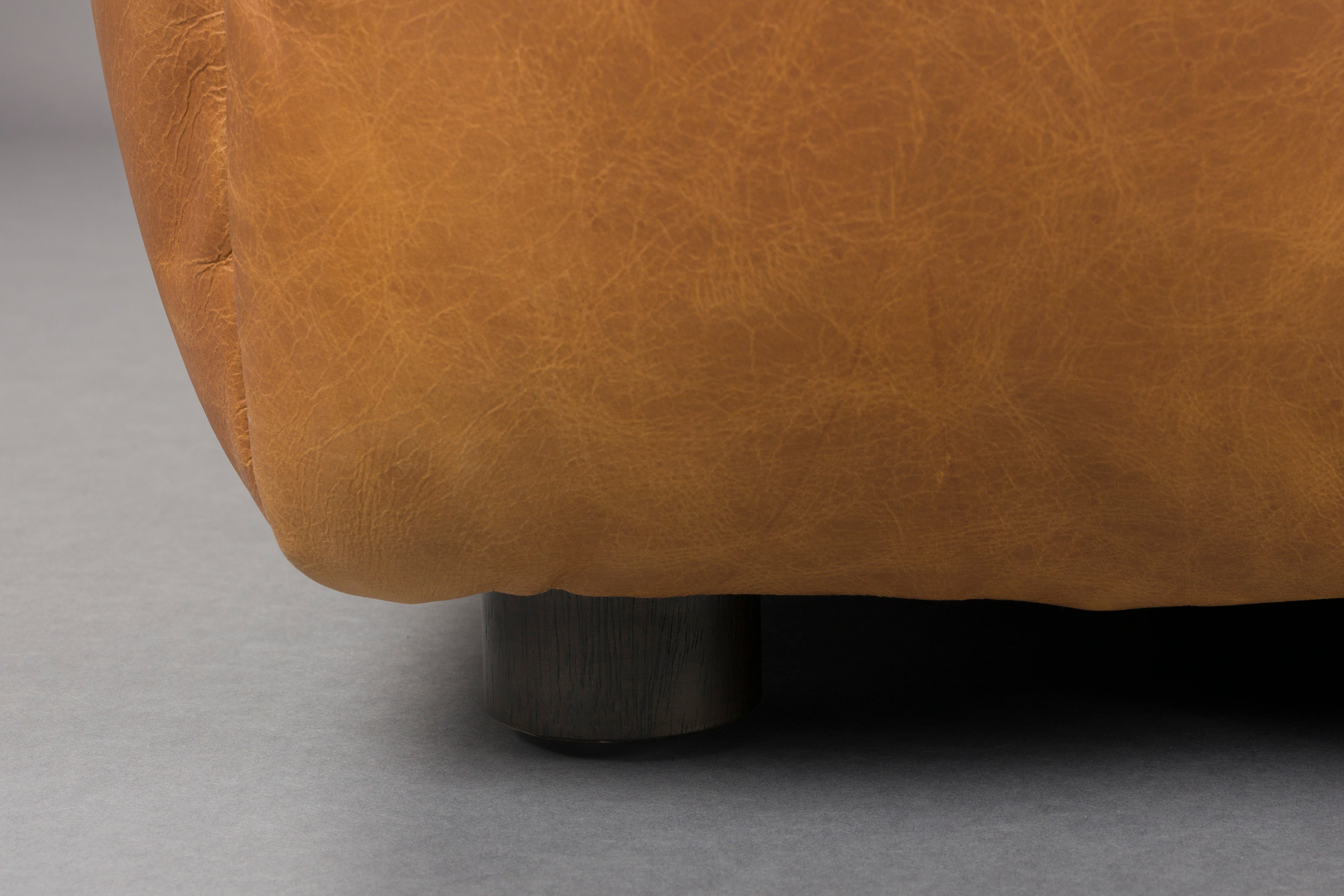 Hackman Pouf in Cognac Leather