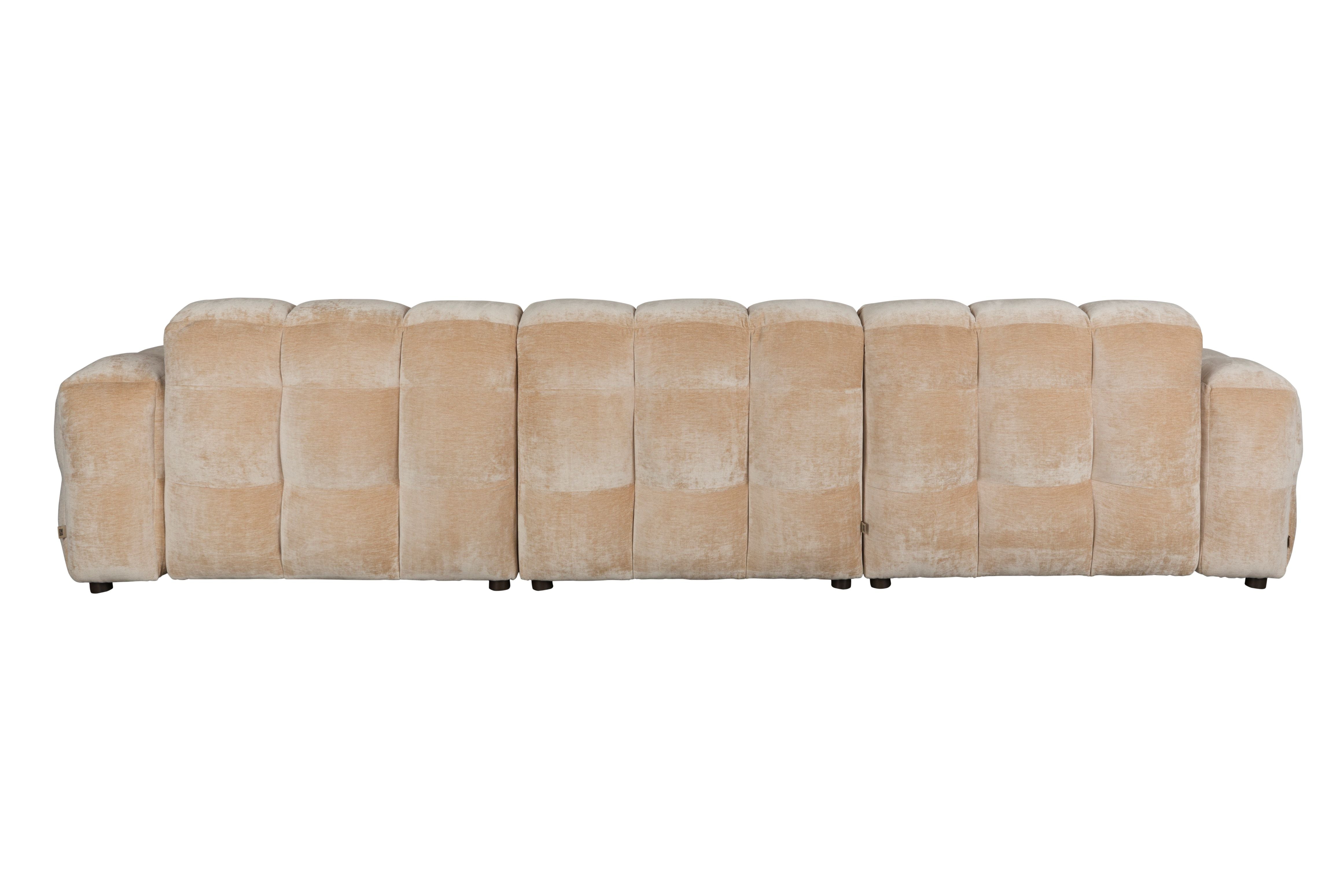 4.5-seater HACKMAN sofa beige velvet