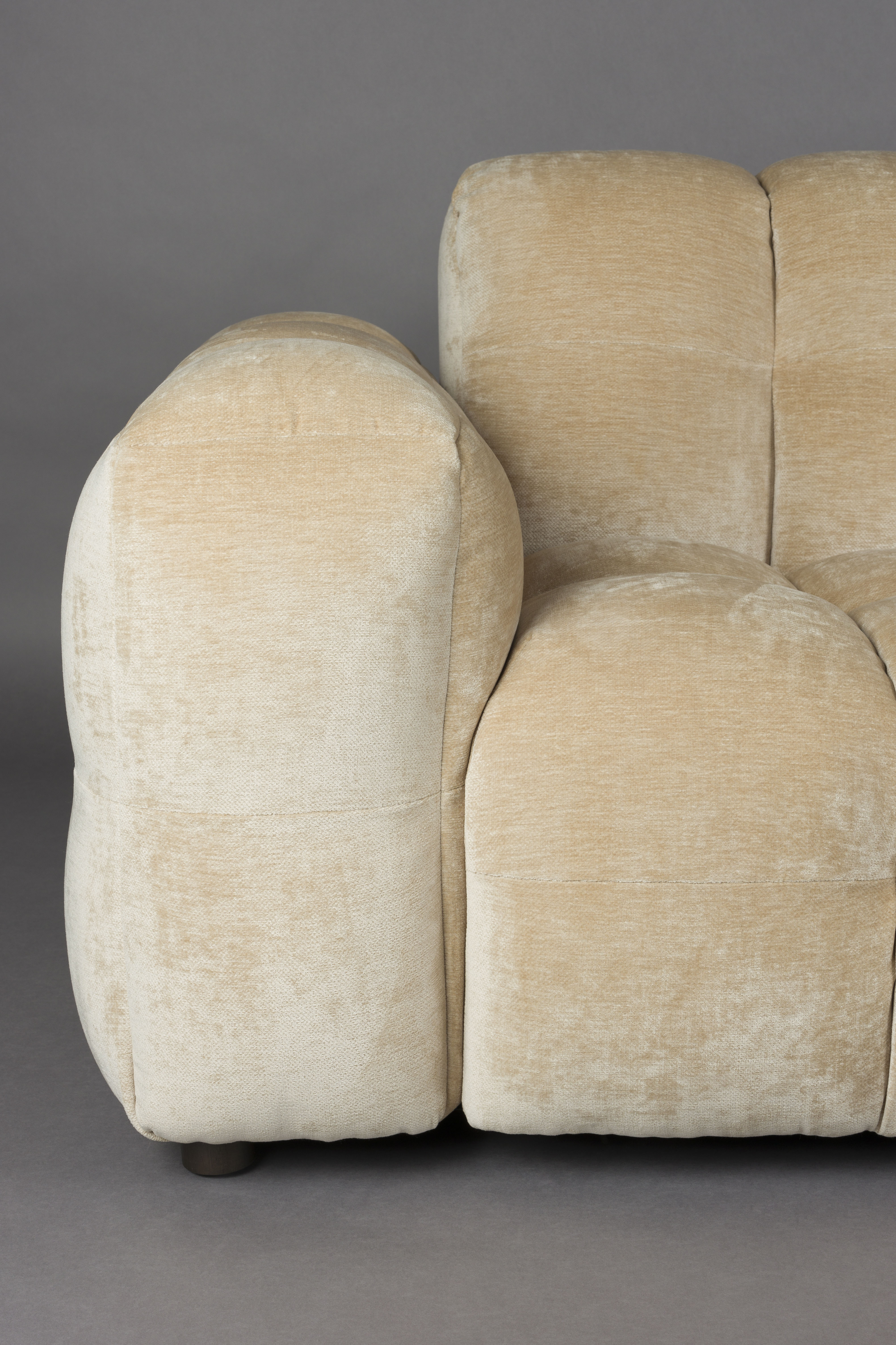 4.5-seater HACKMAN sofa beige velvet