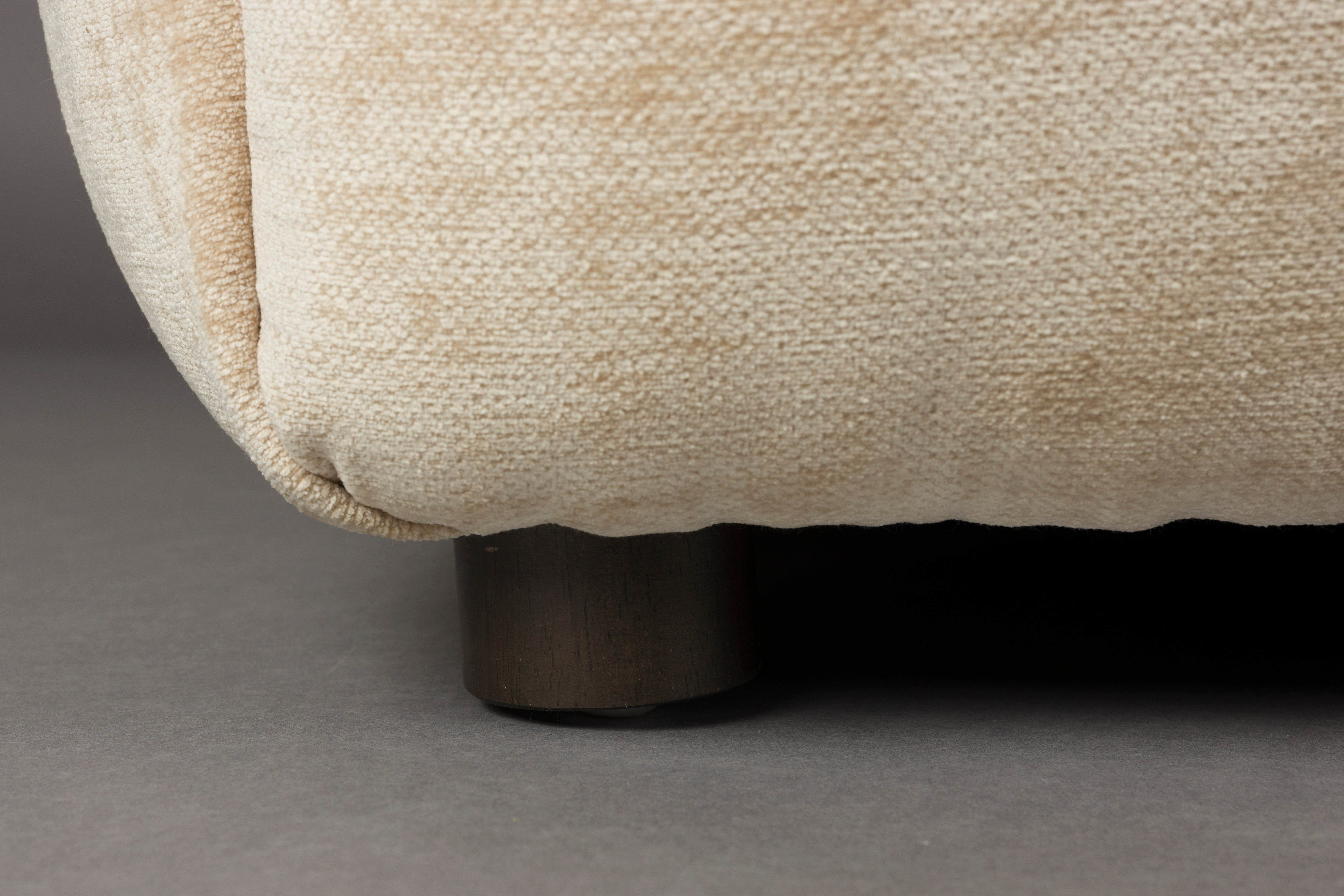 4.5-seater HACKMAN sofa beige velvet