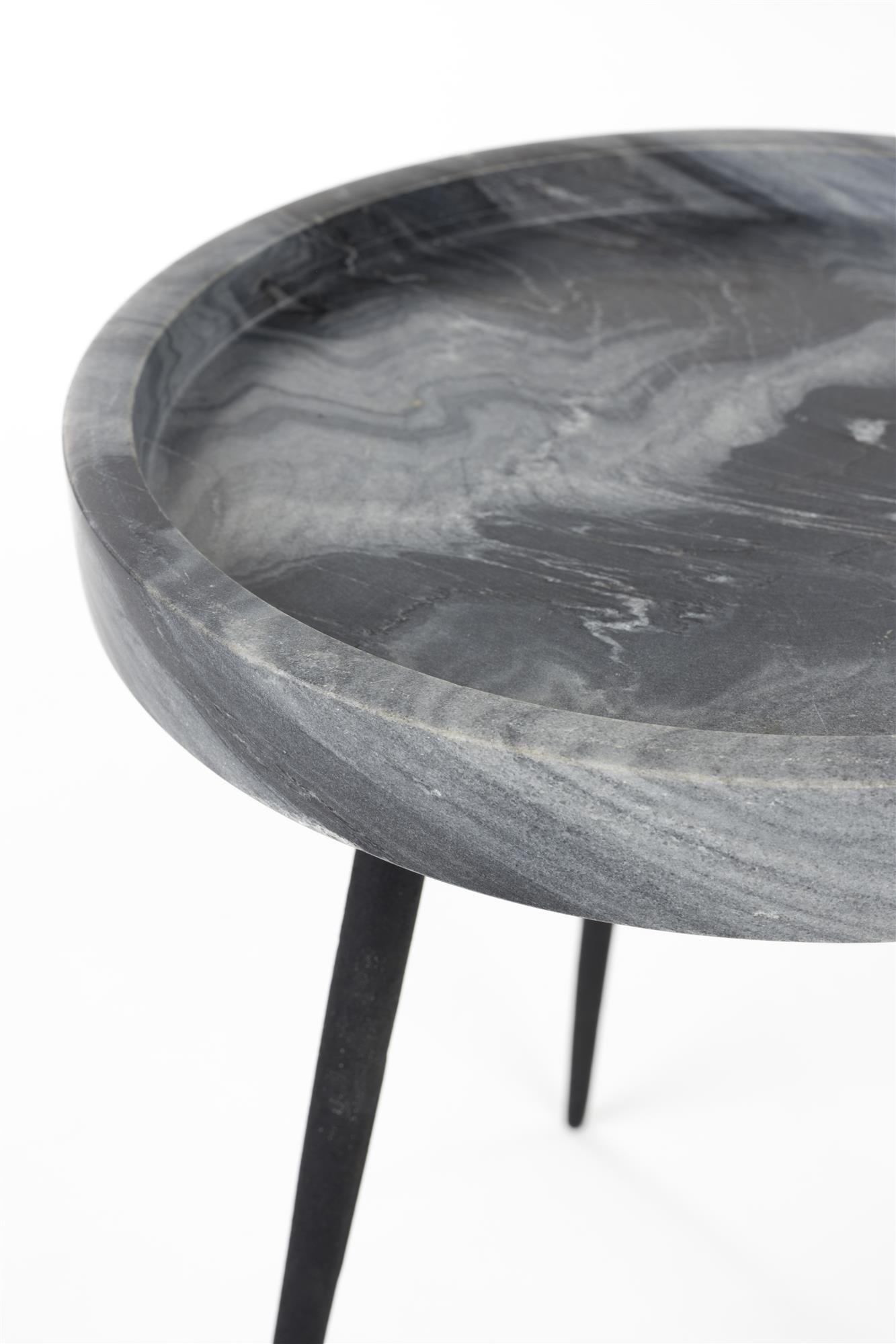 Beistelltisch KARRARA grau mit Schwarz