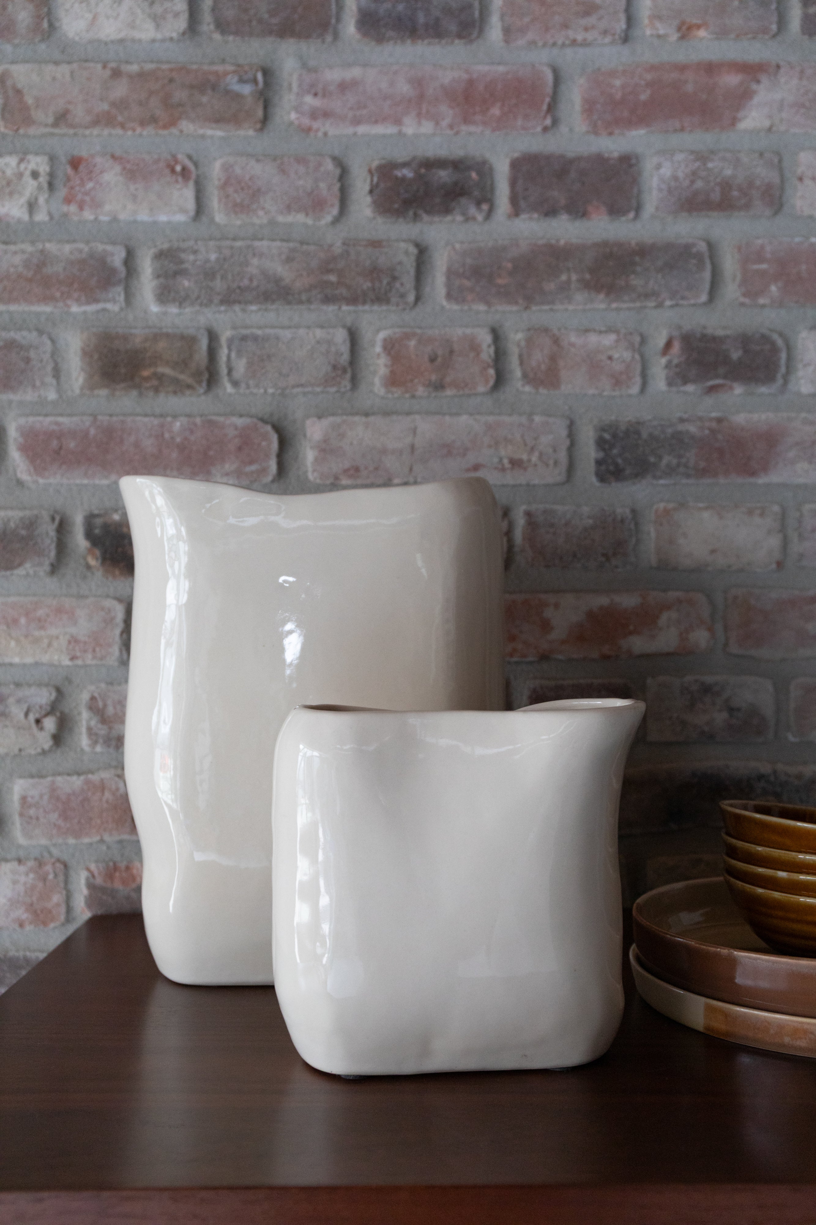 Vase EDNA beige