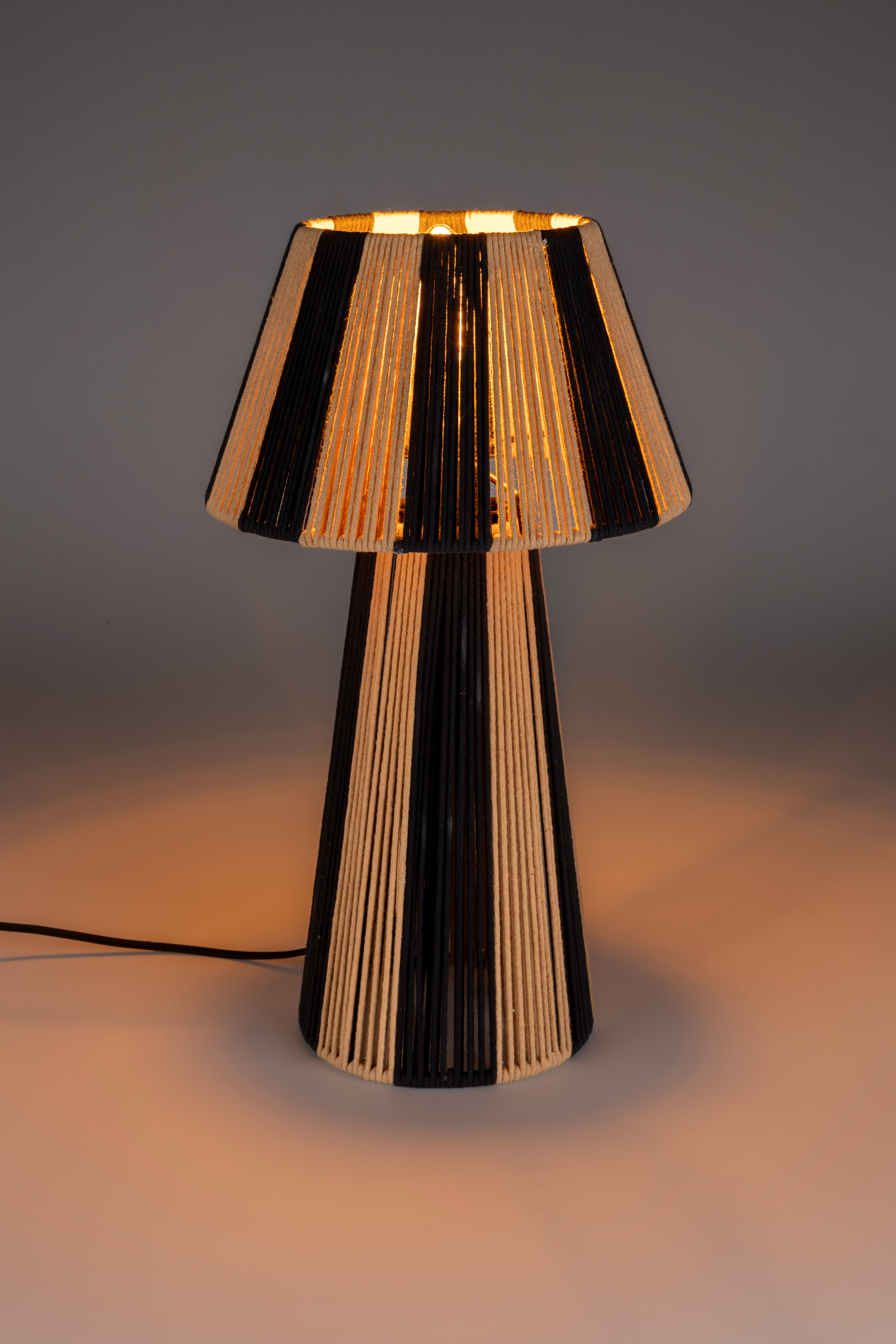Tischlampe STRIPE IT UP hellbraun mit Schwarz