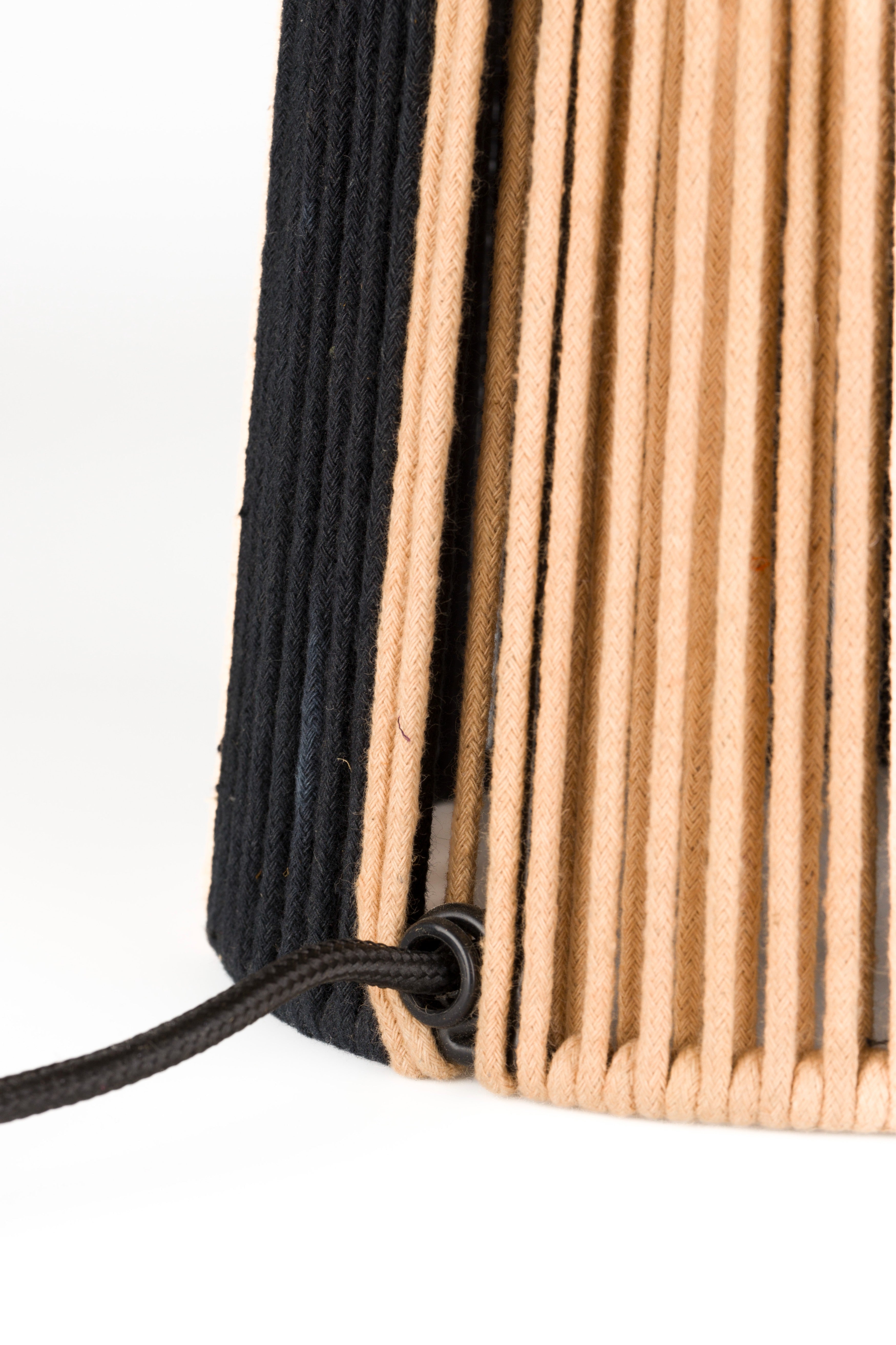 Tischlampe STRIPE IT UP hellbraun mit Schwarz