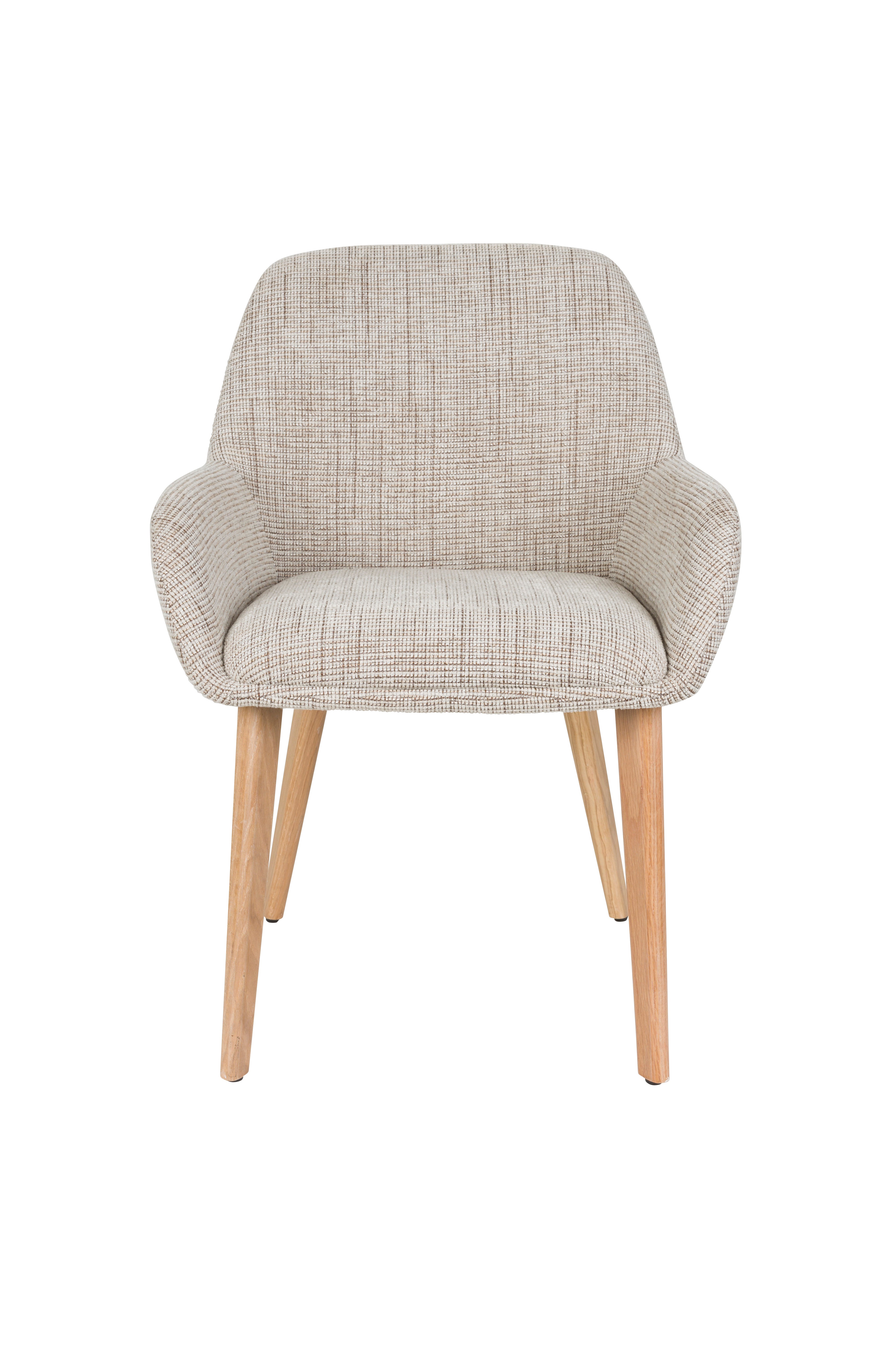 Stuhl LOUA beige mit Holzgestell