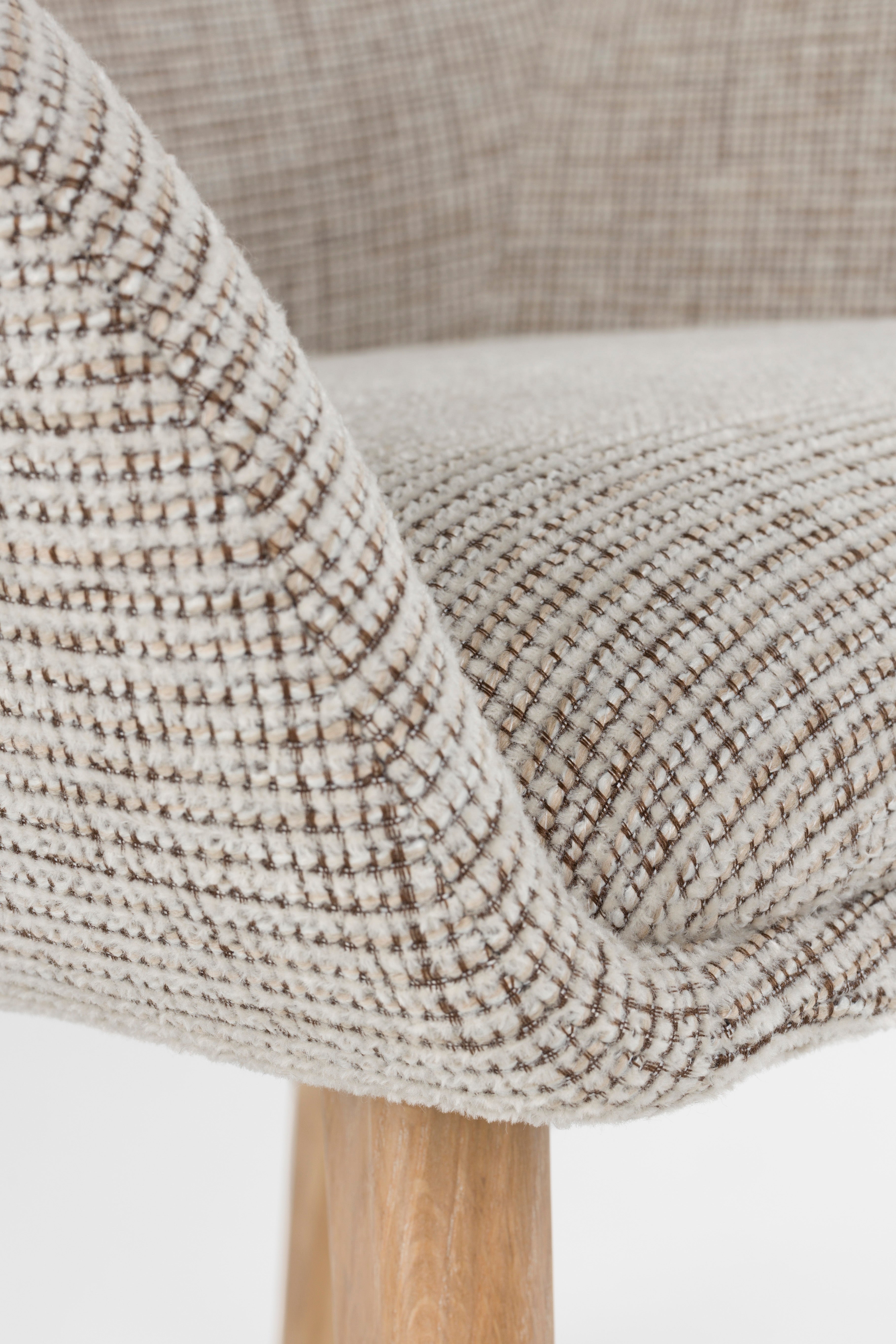 Stuhl LOUA beige mit Holzgestell