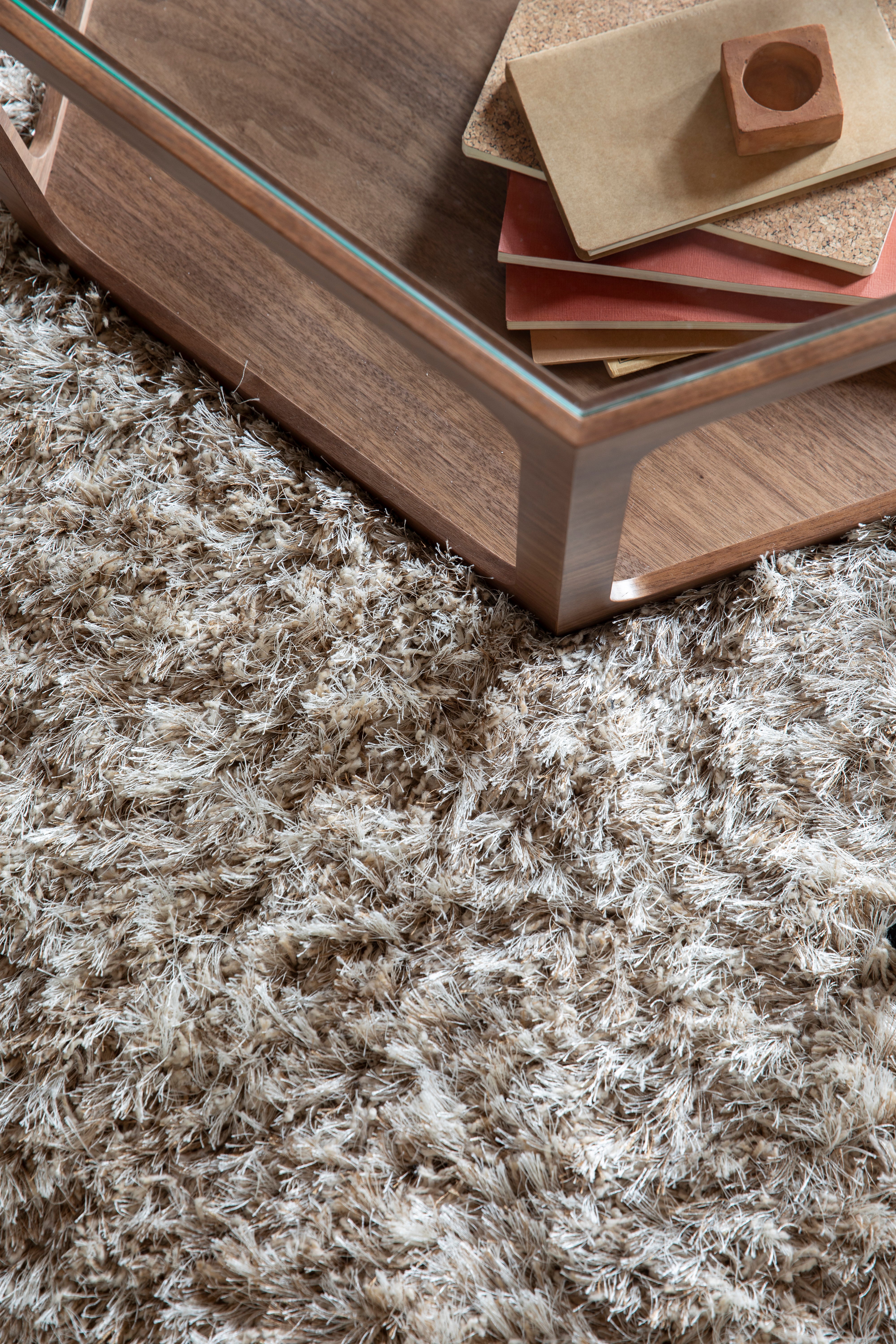 HAIRY beige rug