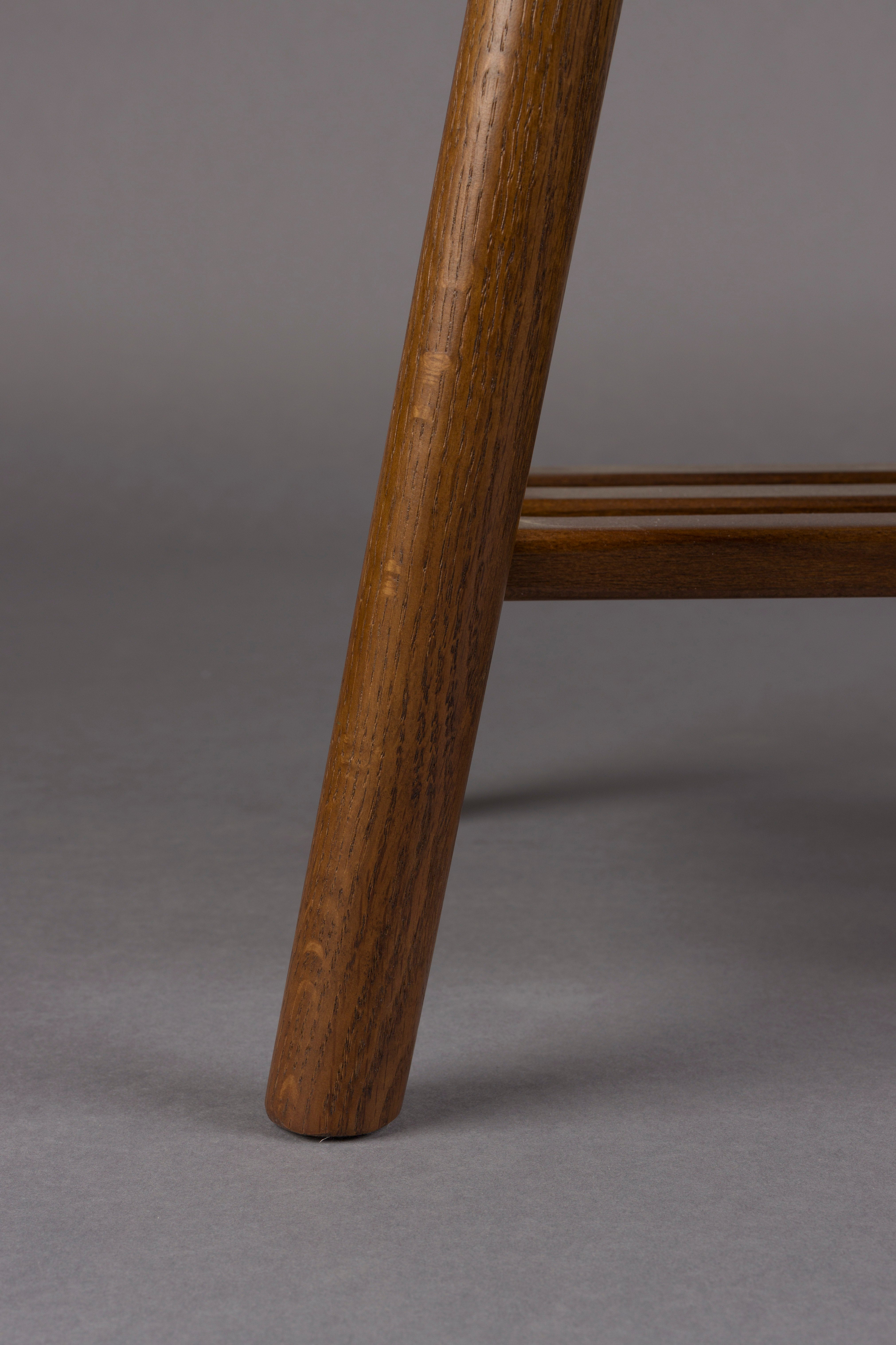 Hocker KINTARO aus dunkelbraunem Eichenholz