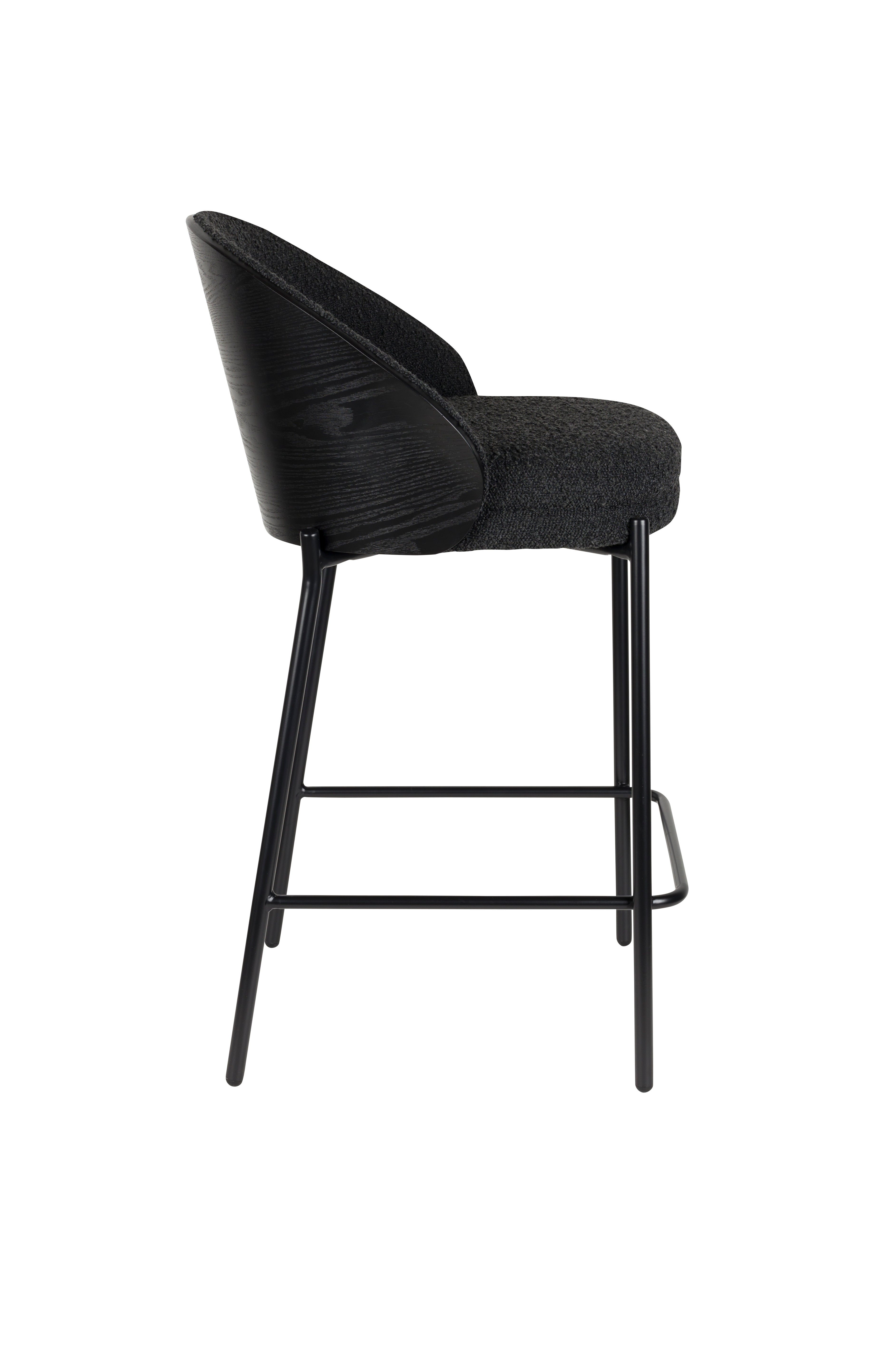 RODIN bar stool black with black base