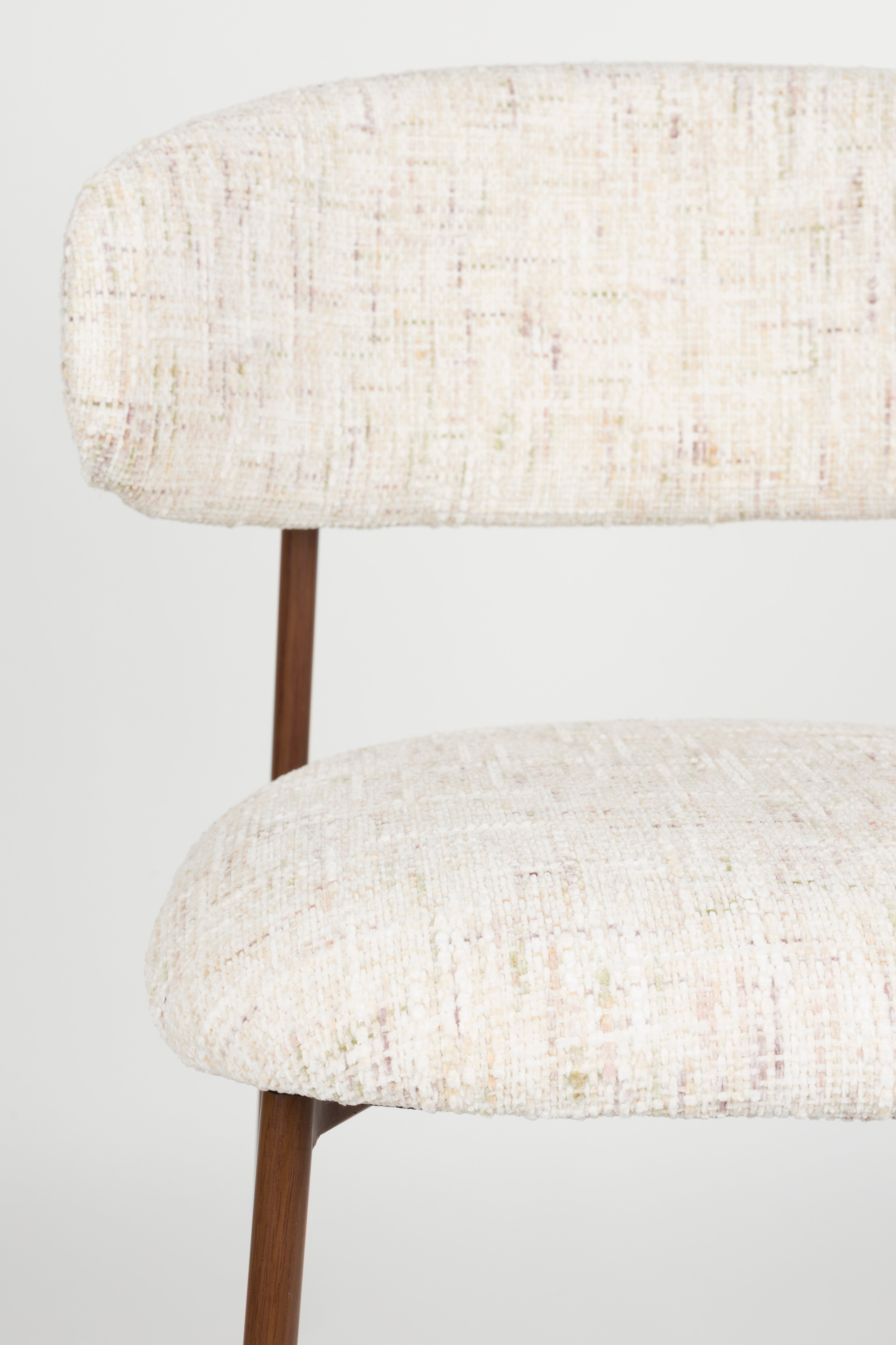 CLAES Bar Stool Light Beige Mélange with Brown Base