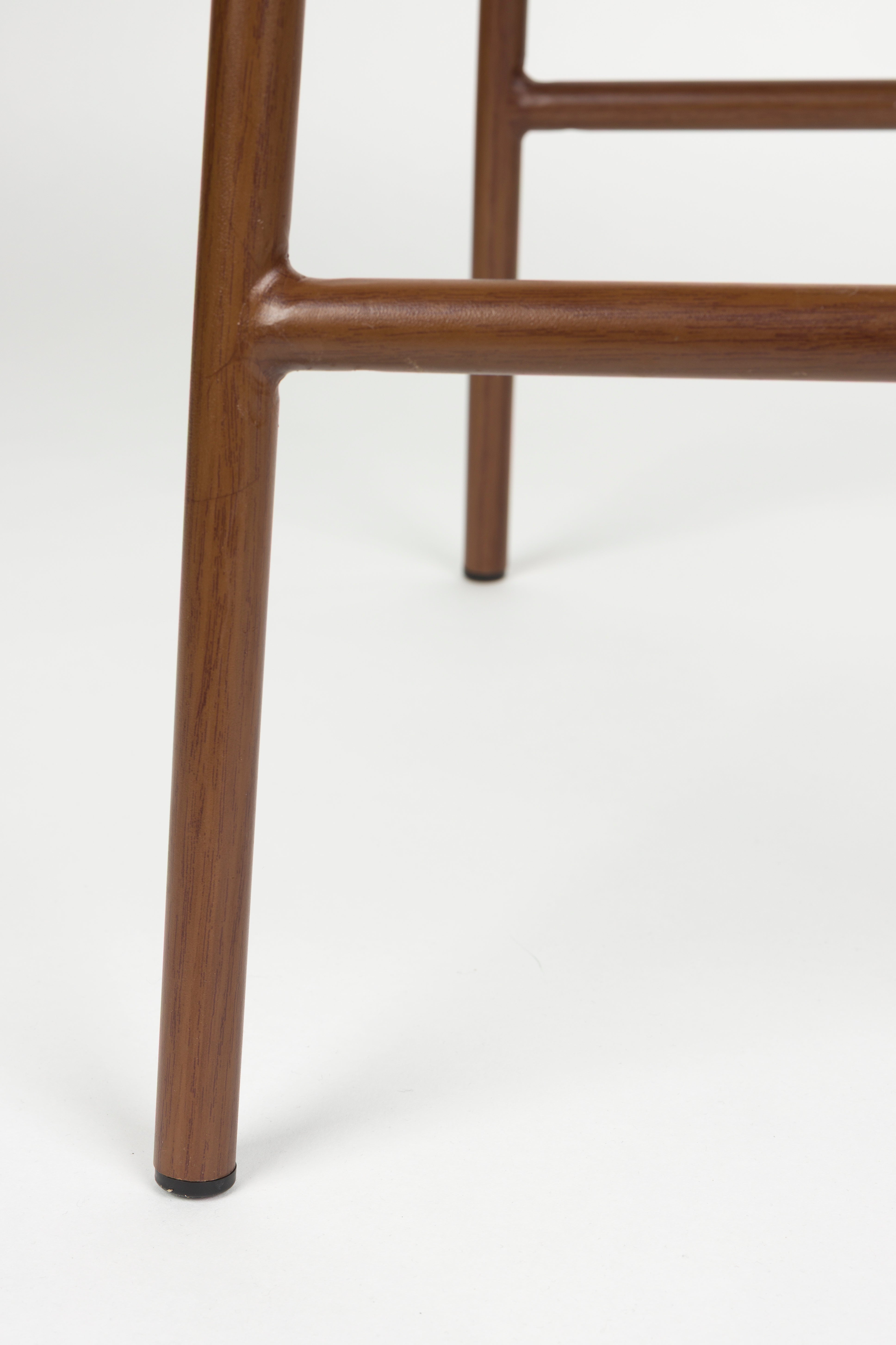 CLAES Bar Stool Beige Melange with Brown Base