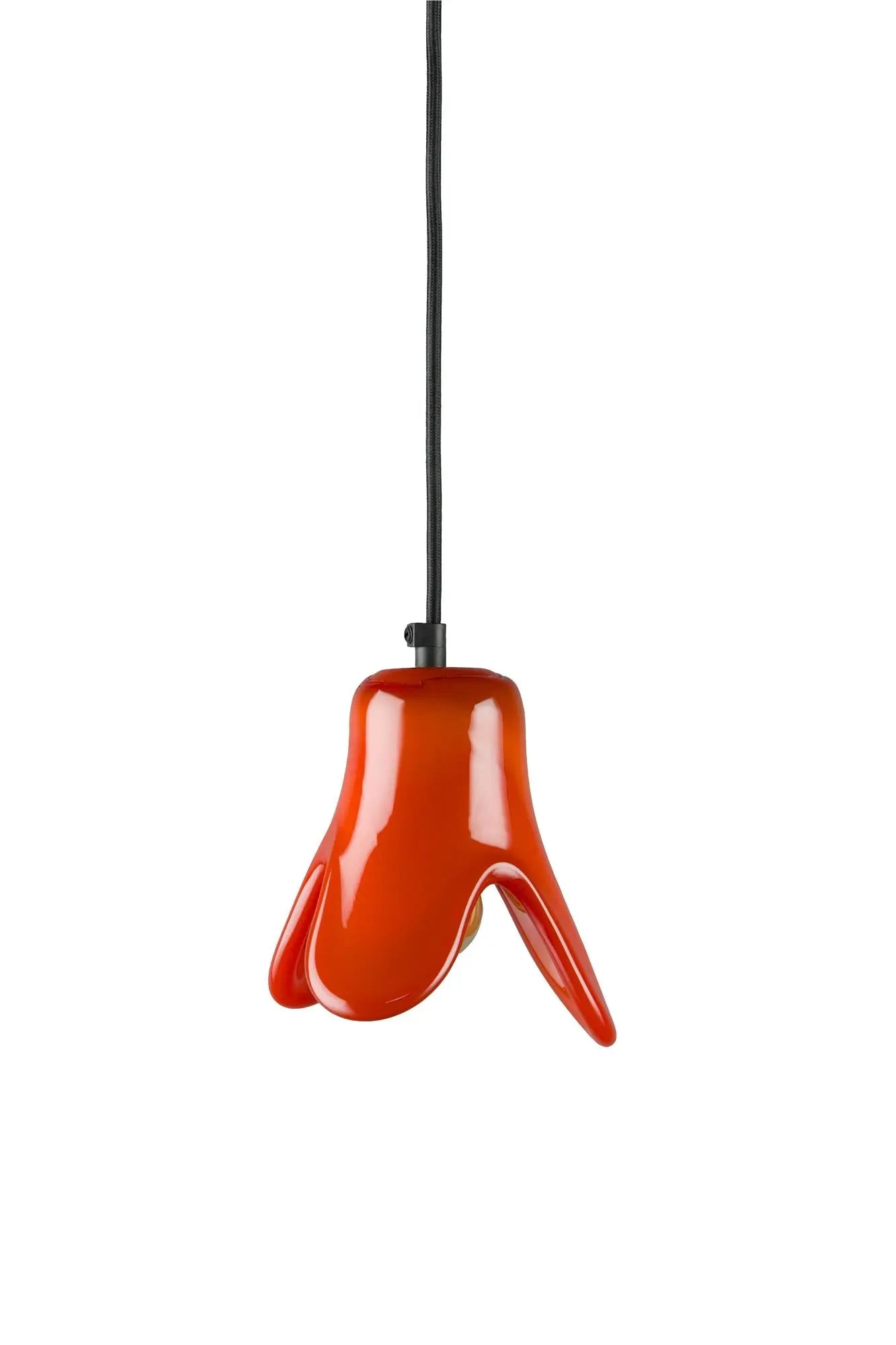 Lampa wisząca GABLE pomarańczowy – szkło i metal