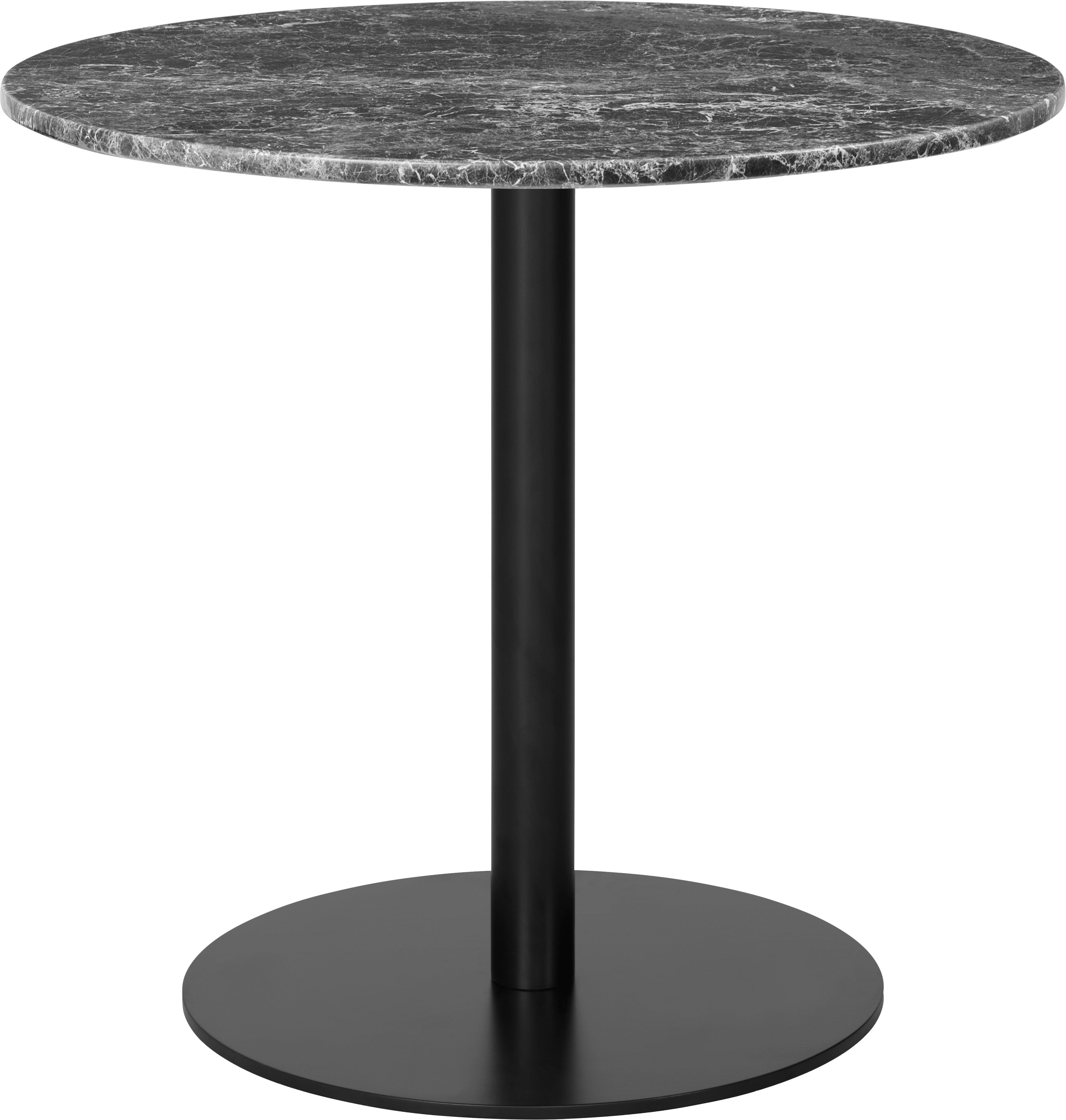 Round table 1.0 gray marble with black base