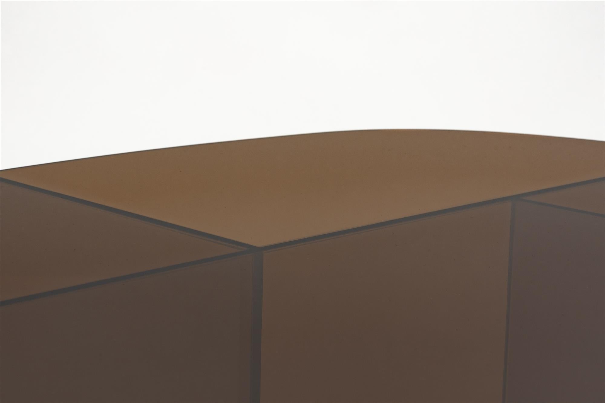 LINEA Coffee Table with Brown Glass