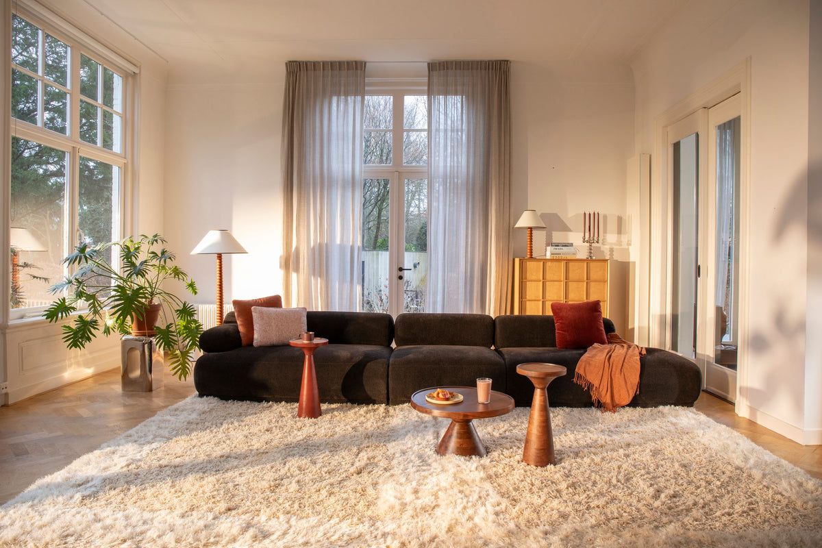 Left-facing 4.5-seater modular sofa REMBRANDT dark brown