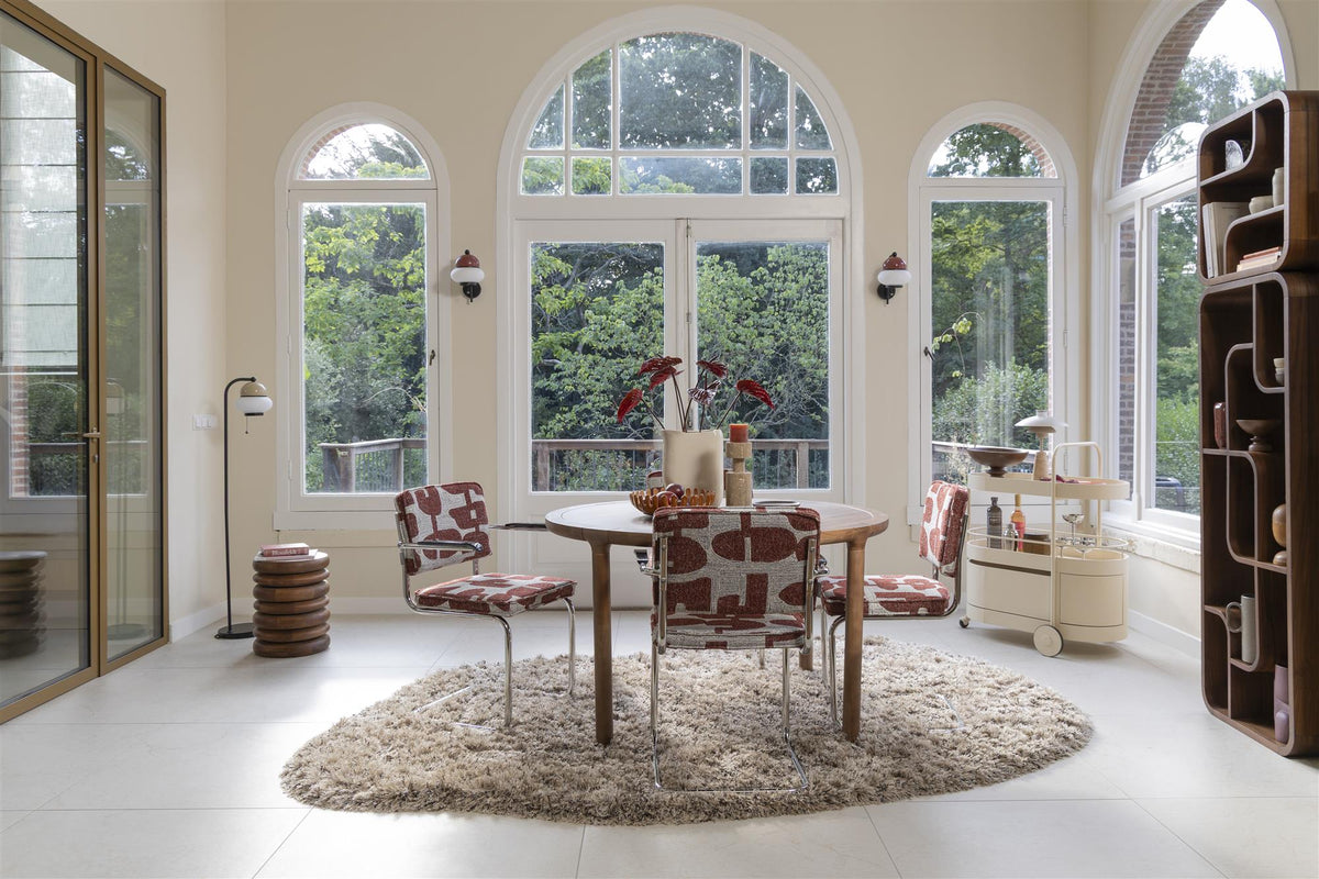 RIDGE DECO SYMBOLS Chair in Burgundy with White