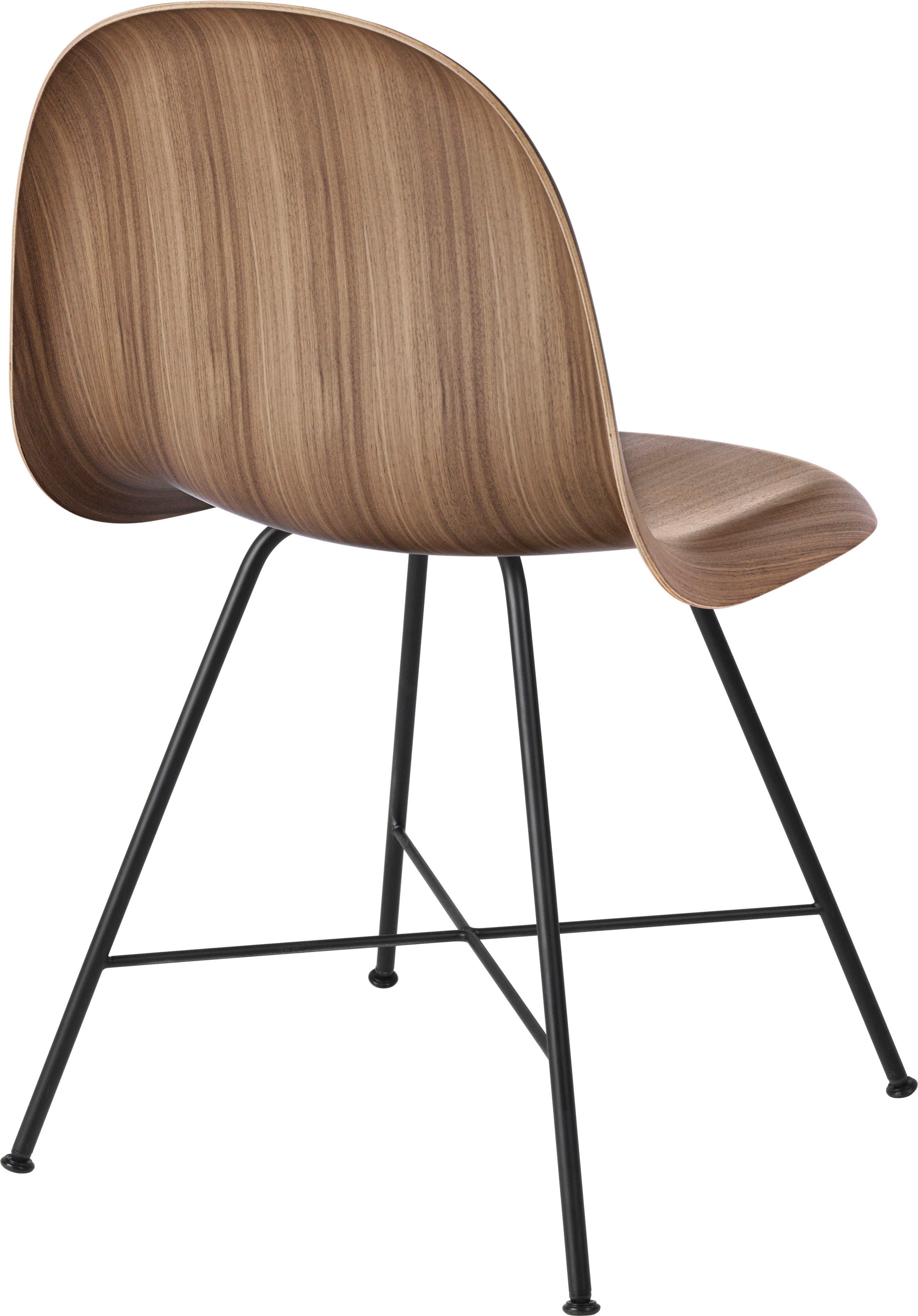 GUBI 3D chair walnut wood with black base