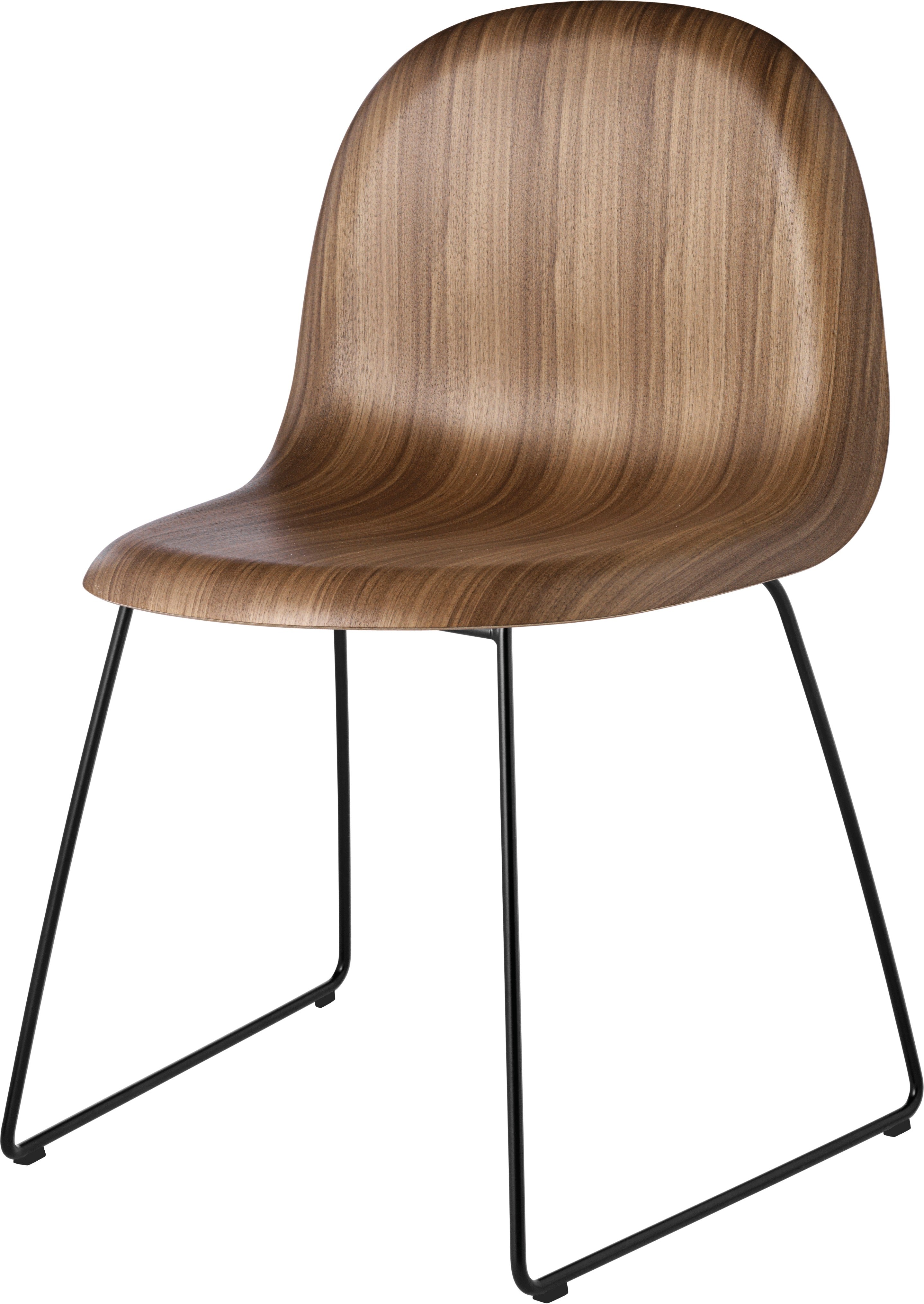 GUBI 3D chair walnut wood with black base