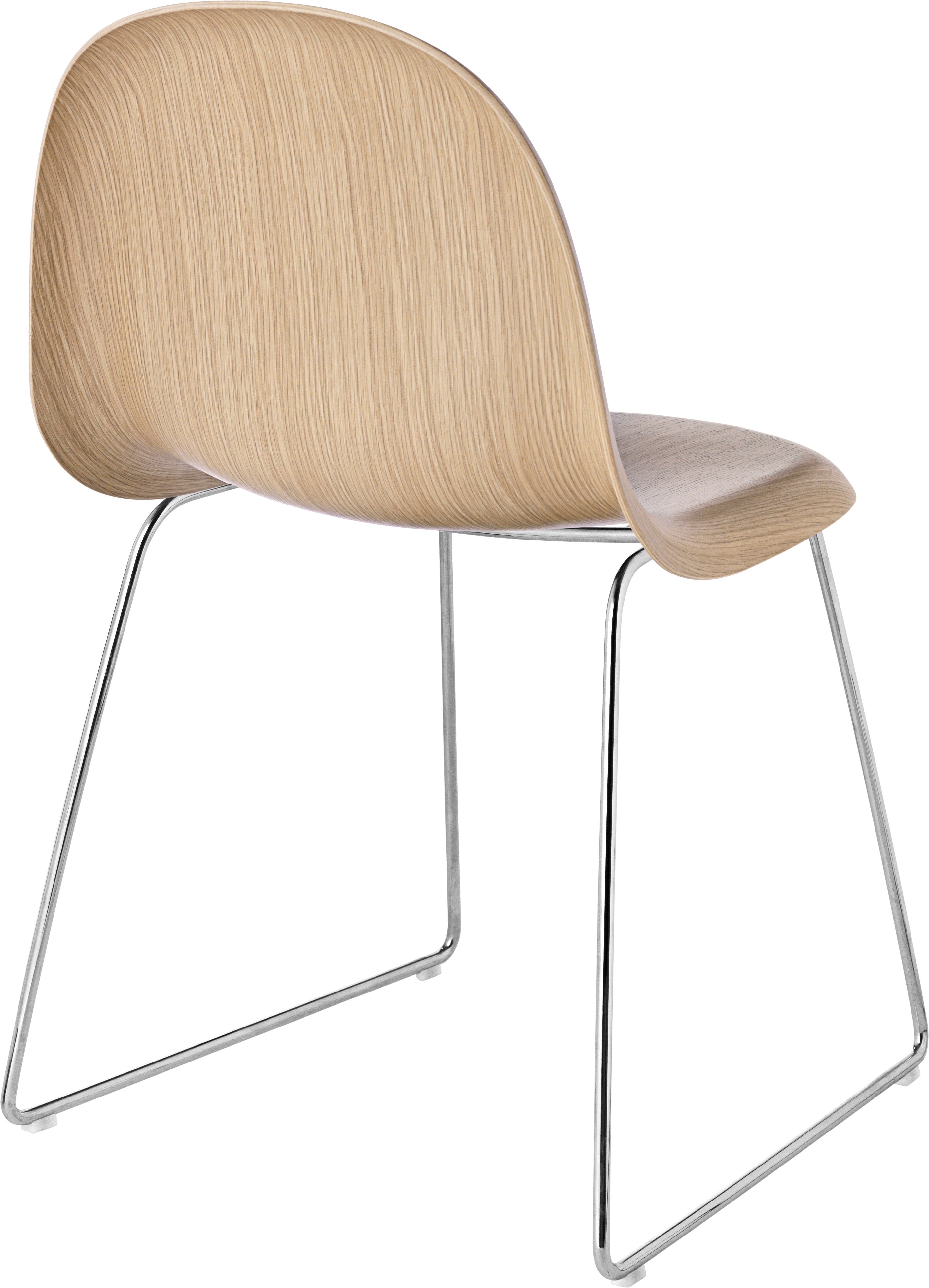 GUBI 3D Chair oak wood with chrome base