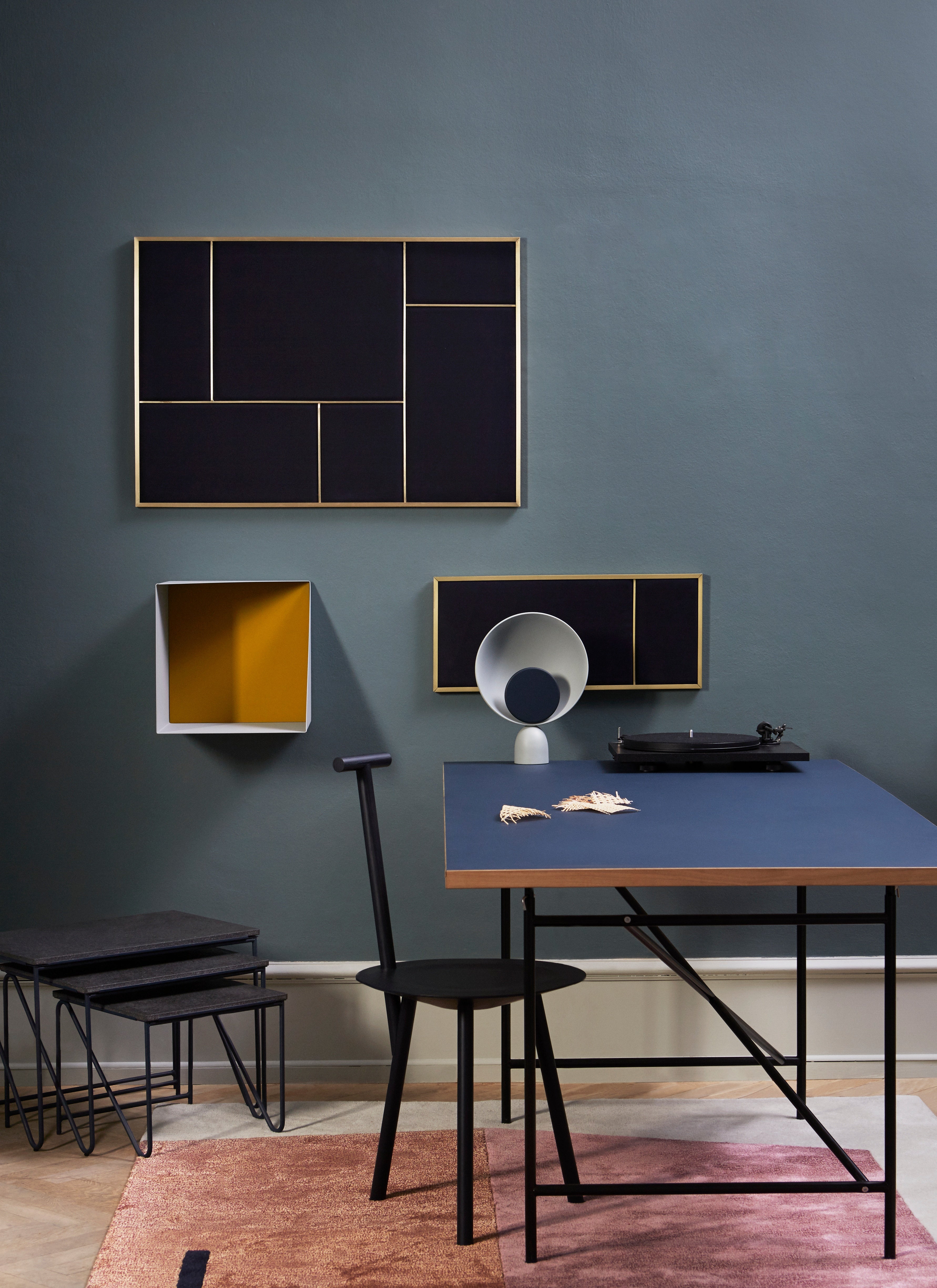 Tischlampe BLOOPER blau mit marineblau