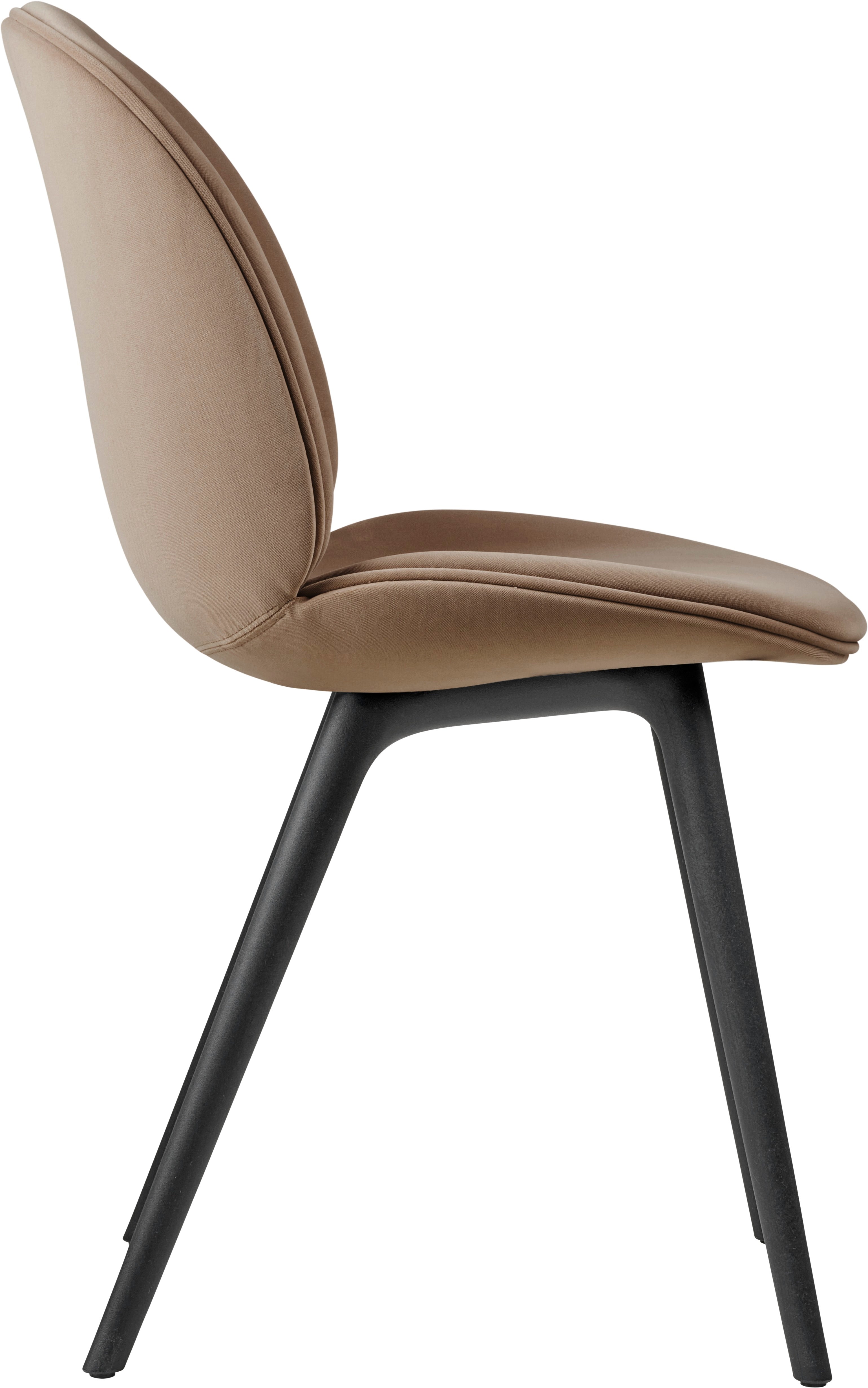 BEETLE upholstered chair with a black base