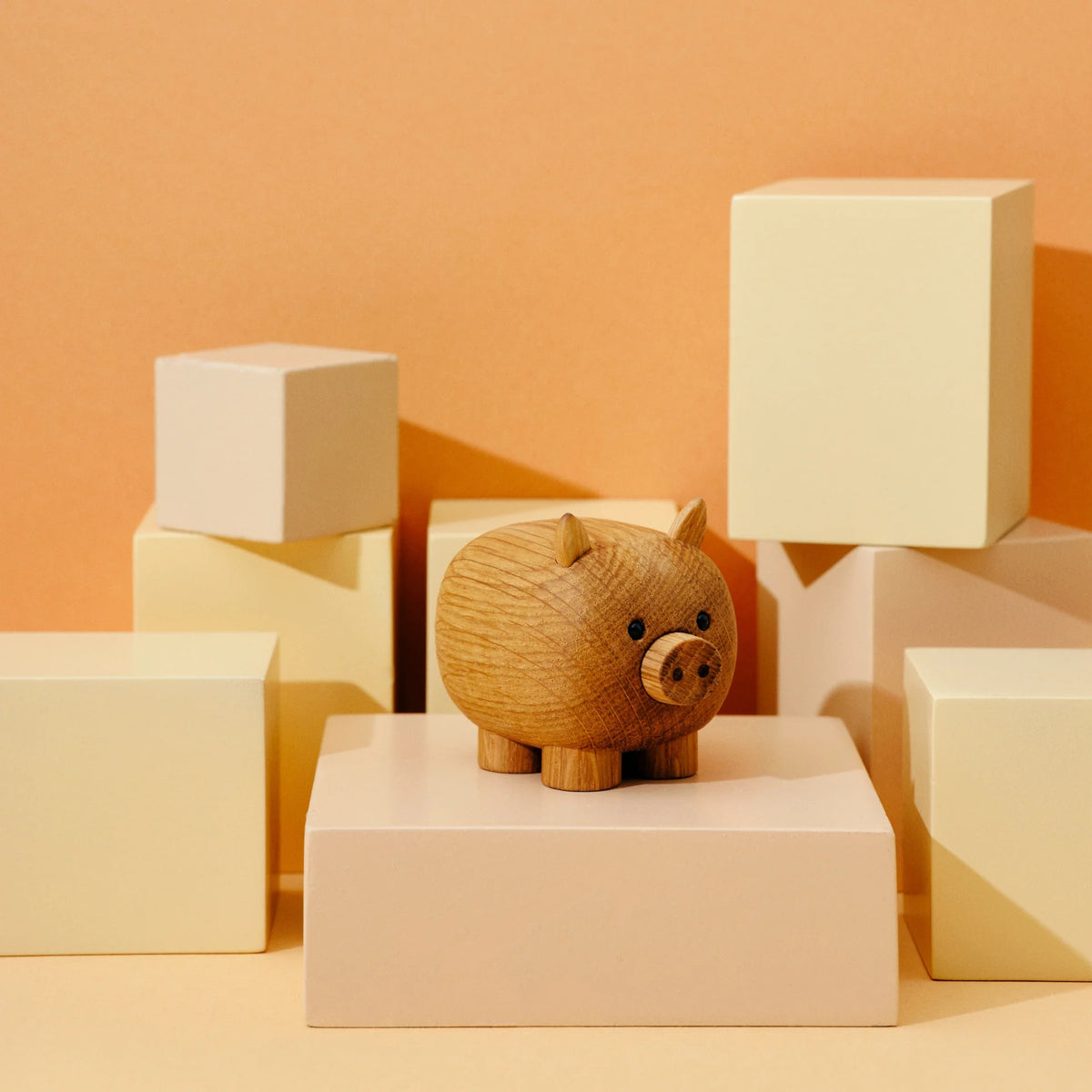 Decorative figurine PIG oak wood
