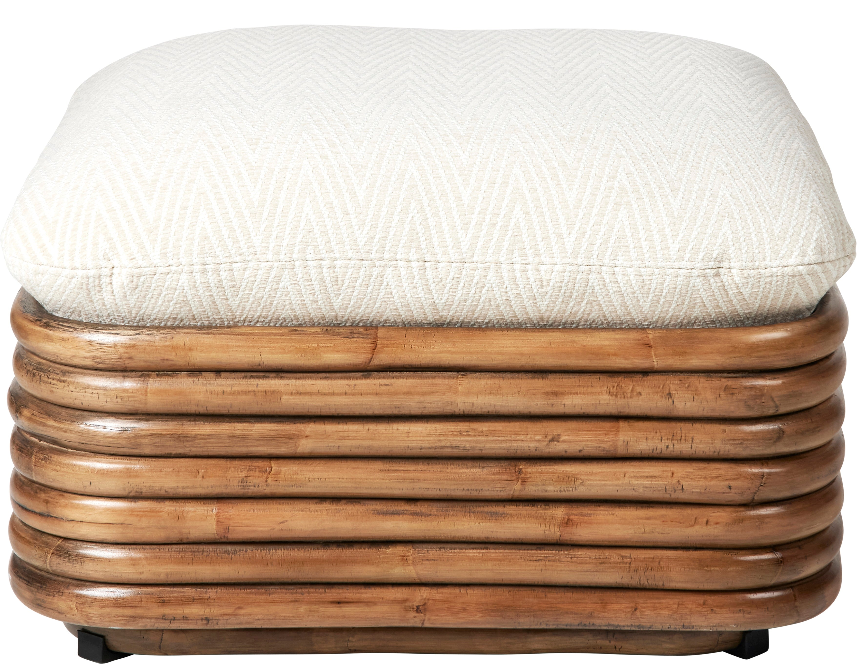 Puf BOHEMIAN 72 gepolstert mit Rattanbasis