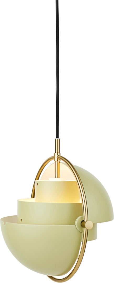 MULTI-LITE Pendelleuchte hellgrün mit Messing