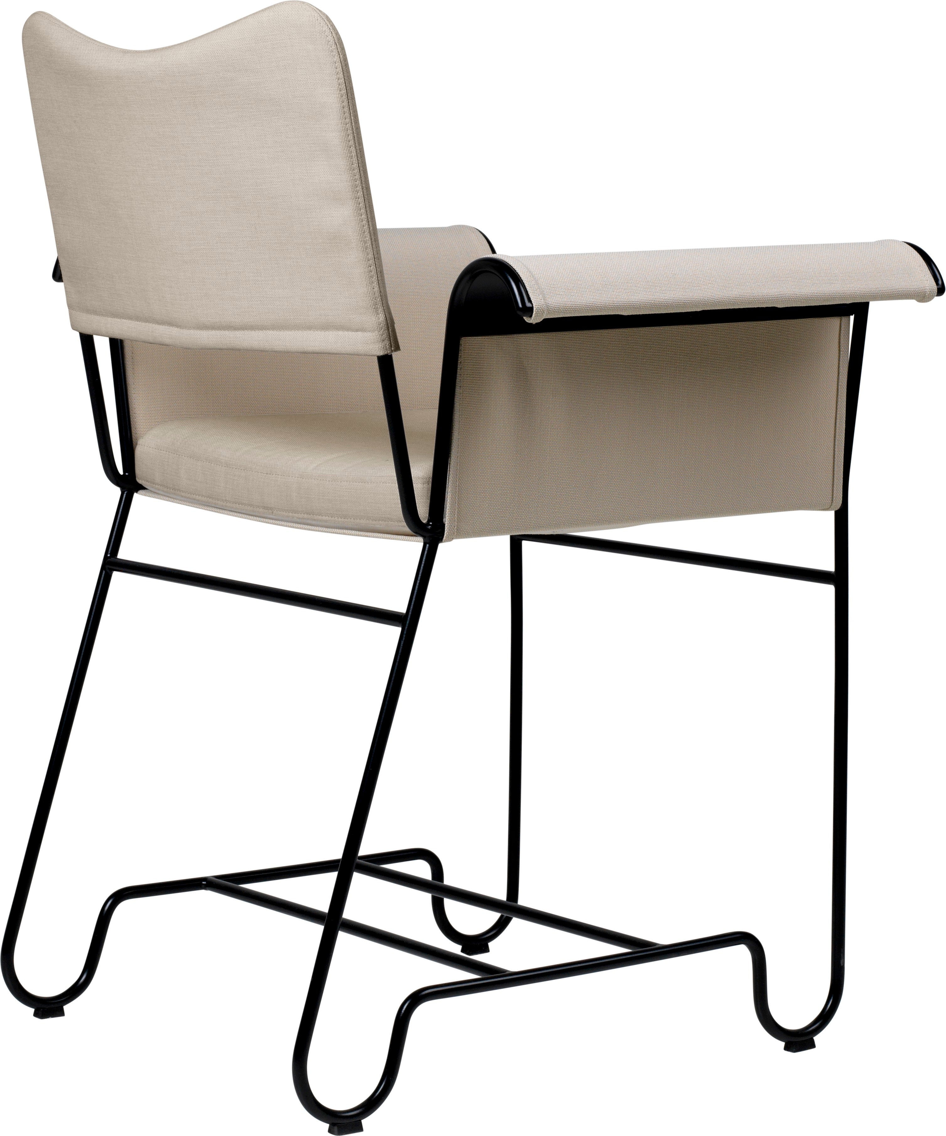 TROPIQUE Gartenstuhl, beige, mit schwarzem Stahlgestell