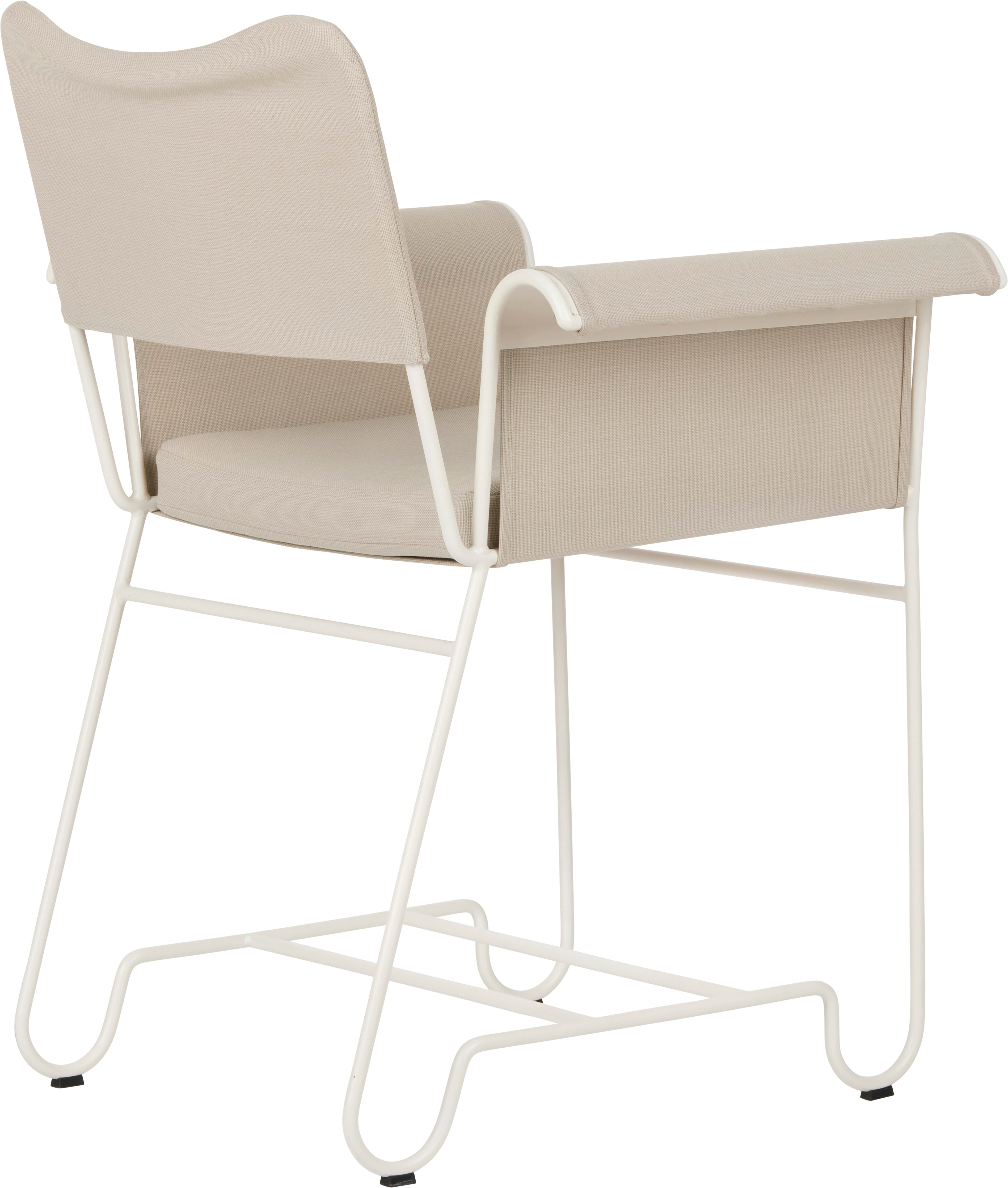 TROPIQUE Gartenstuhl, beige, mit weißem Stahlgestell